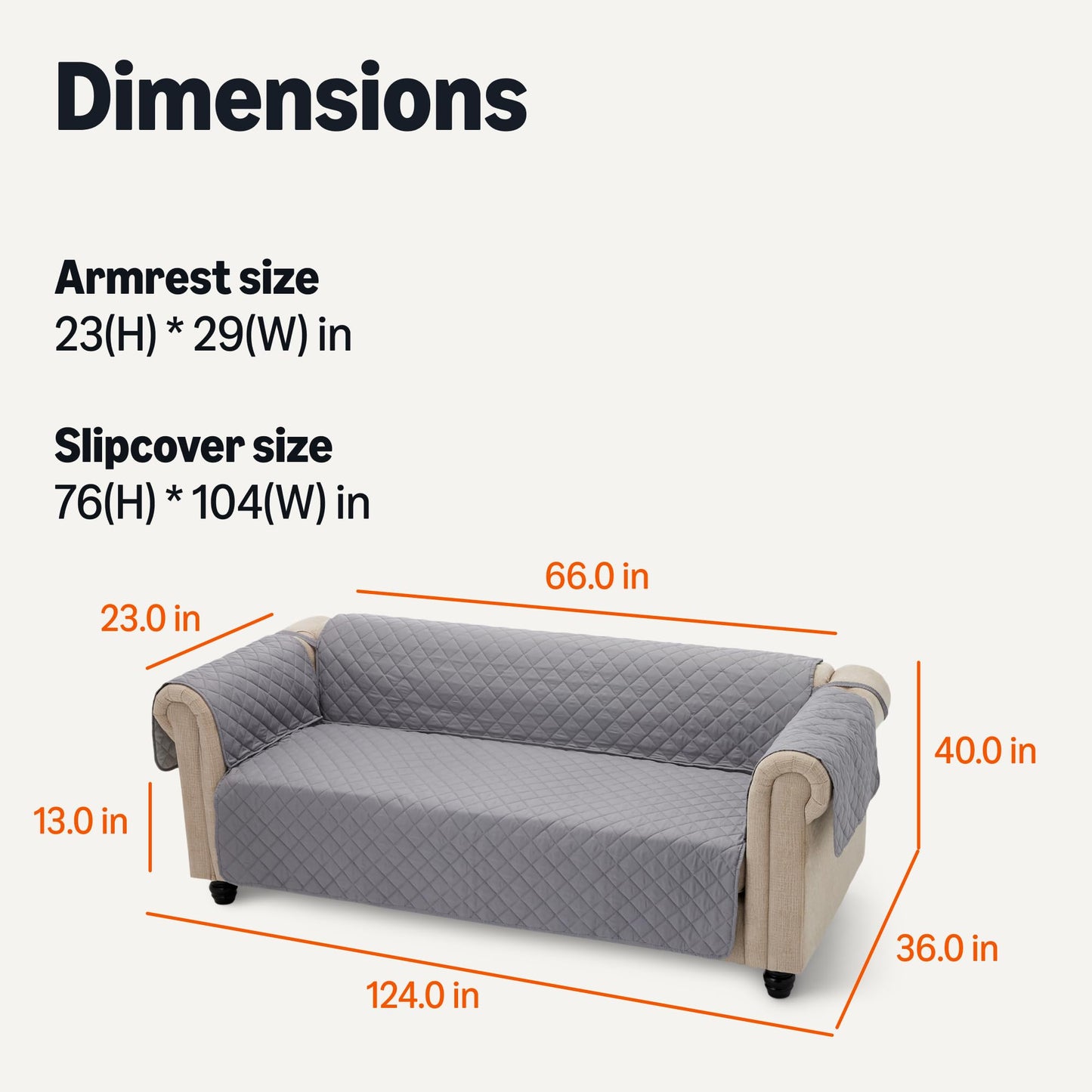 Amazon Basics Quilt Reversible Sofa Slipcover, Three seat Sofa, Large, Gray/Light Gray