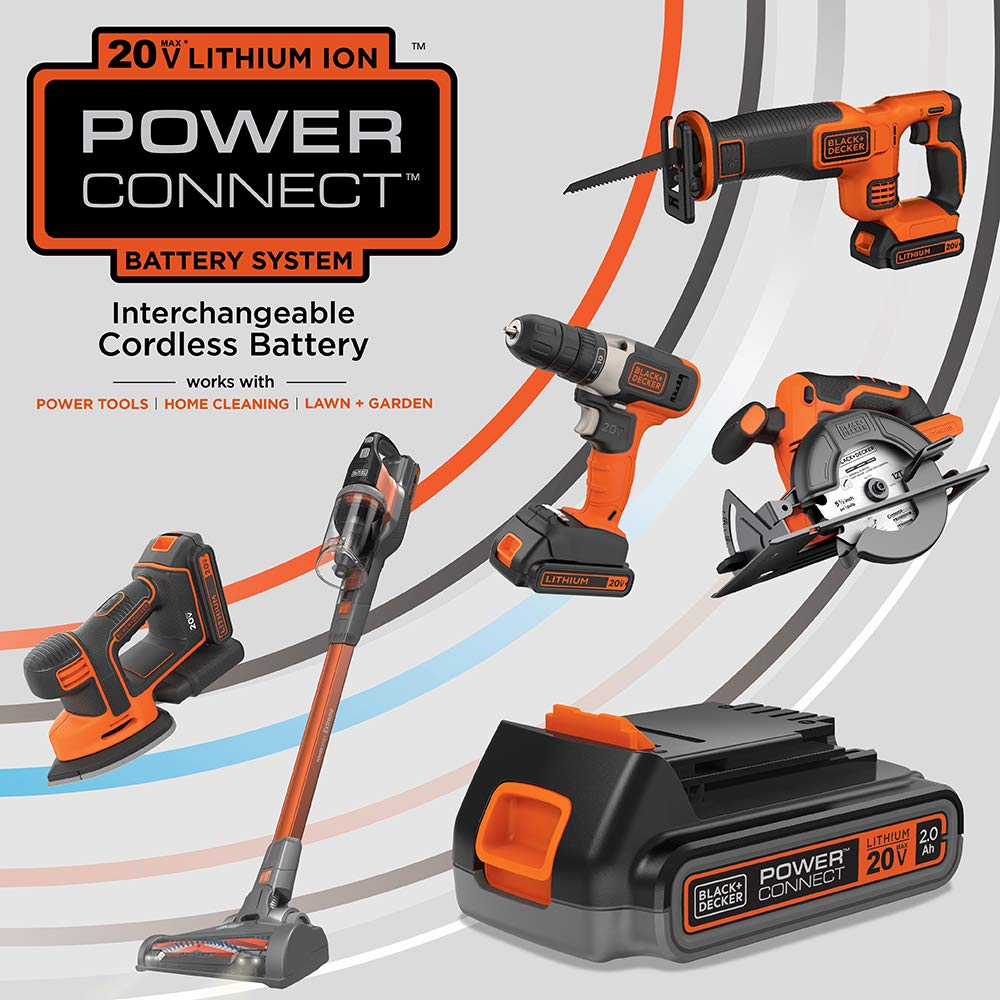 BLACK+DECKER 20V MAX Cordless Leaf Blower with Battery and Charger, Powerful 2-Speed, Up to 90 MPH and 320 CFM Axial Lightweight Electric Leaf Blower (BCBL700D1)