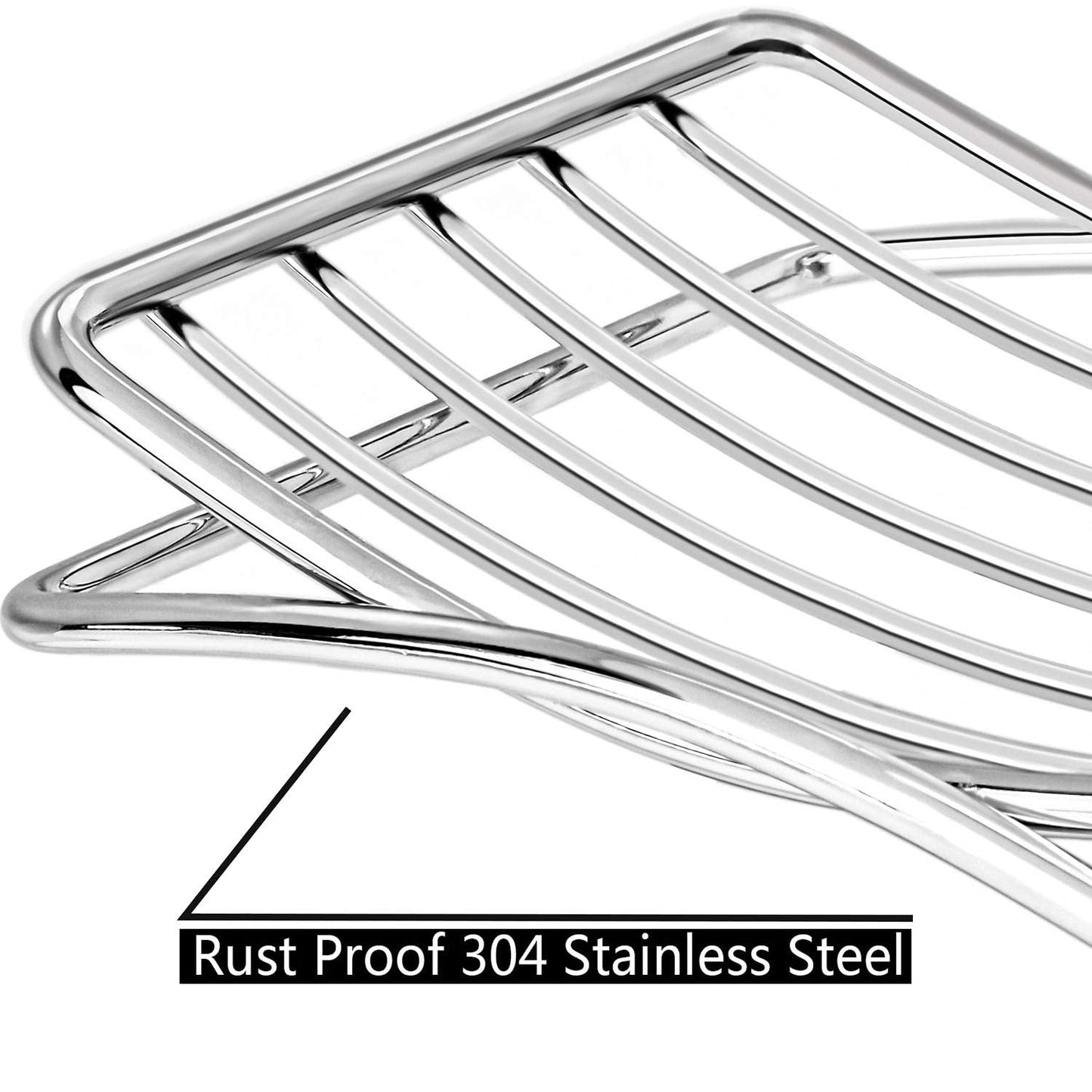 GUUKAR Soap Dish Stainless Steel Bar Soap Holder for Shower Bathroom, Self-draining Soap Dishes Sponge Holder for Kitchen Sink, Easy Cleaning Quick Dry(Soap Saver Not Included)