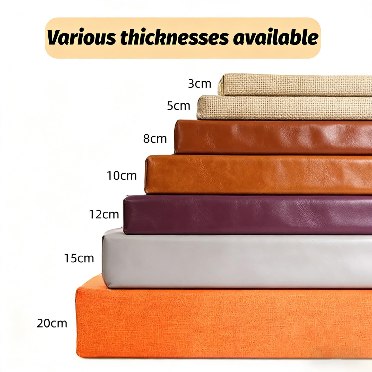 YZBF Custom Size Bench Cushion for Indoor/Outdoor Furniture，Custom Bench Cushion Outdoor Bench Cushion Waterproof，High-Resilience Foam Indoor Bay Window Seat Furniture Cushions Patio Bench Cushion