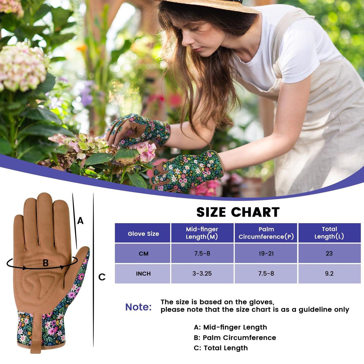 fauson Gardening Gloves - Gardening Gloves for Women Firm Grip Breathable Garden Gloves Thorn Proof for Digging, Planting,Pruning