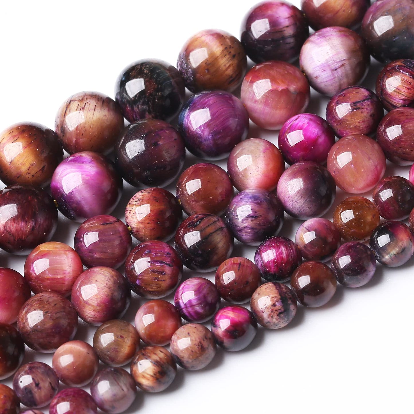 60PCS 6MM AAA Galaxy Tiger Eye Stone Beads Natural Gemstone Bead Crystal Healing Energy Jewelry Making DIY 15 inches