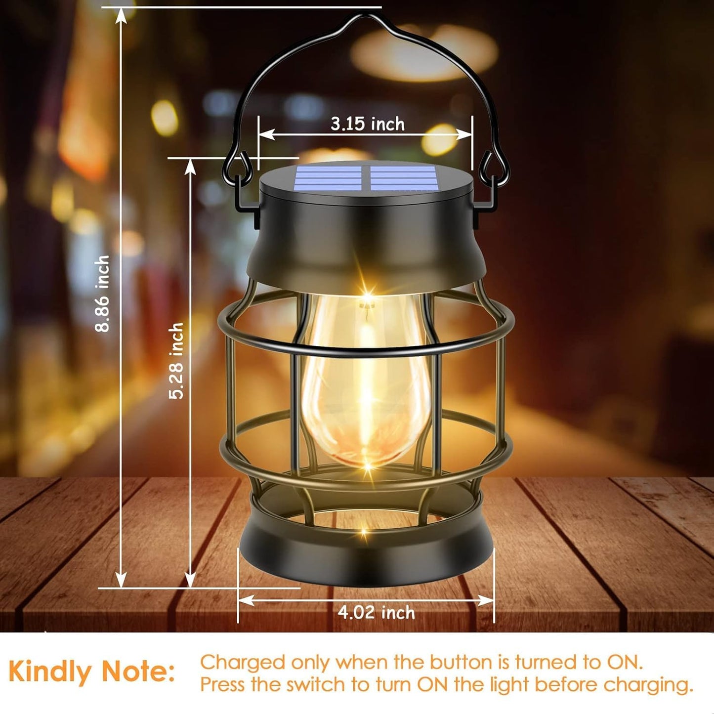 TomCare Solar Lanterns Lights Outdoor Waterproof 4 Pack Metal Hanging Solar Lights Lantern for Outdside Decorative Patio Porch Garden Lawn, Warm White