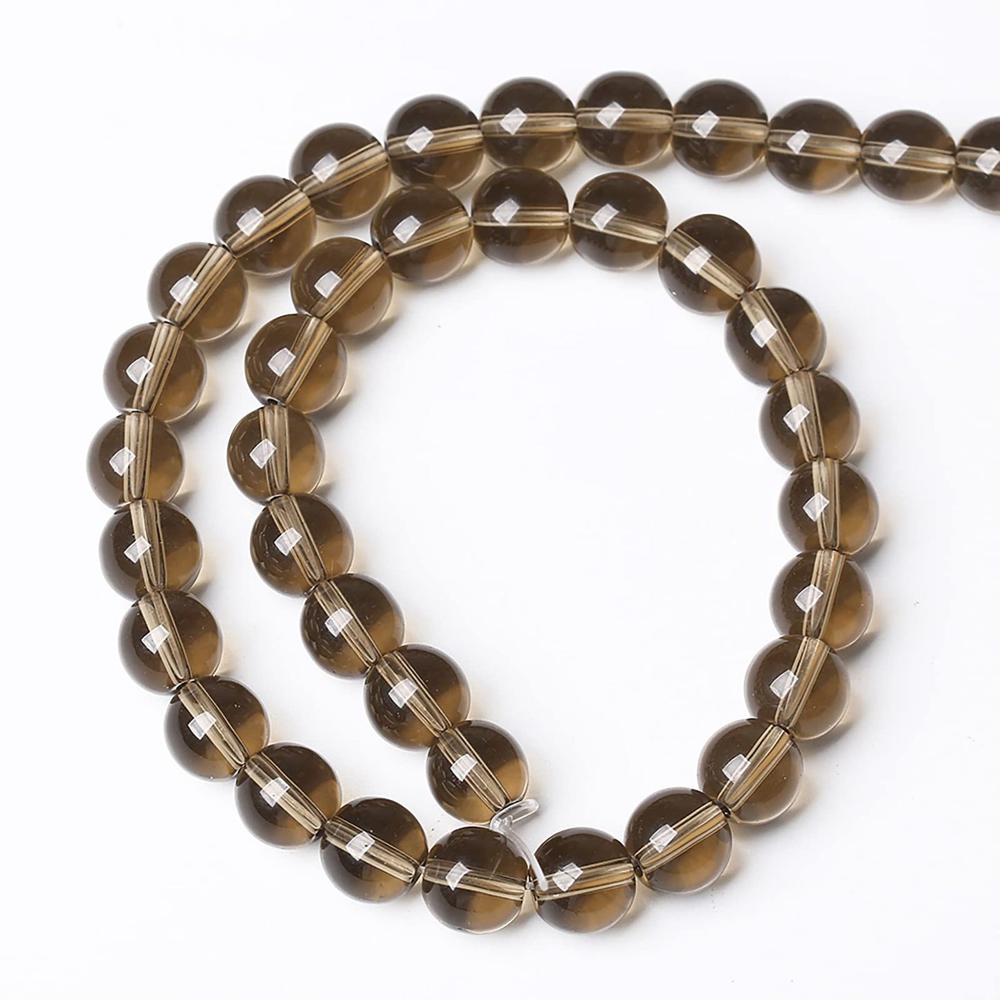 61PCS 6mm Smoky Crystal Quartz Glass Beads Natural Stone Round Loose Beads for Jewelry Making DIY Bracelet Necklace 15 Inch,Energy Stone Healing Power(6mm, Smoky Quartz Glass)