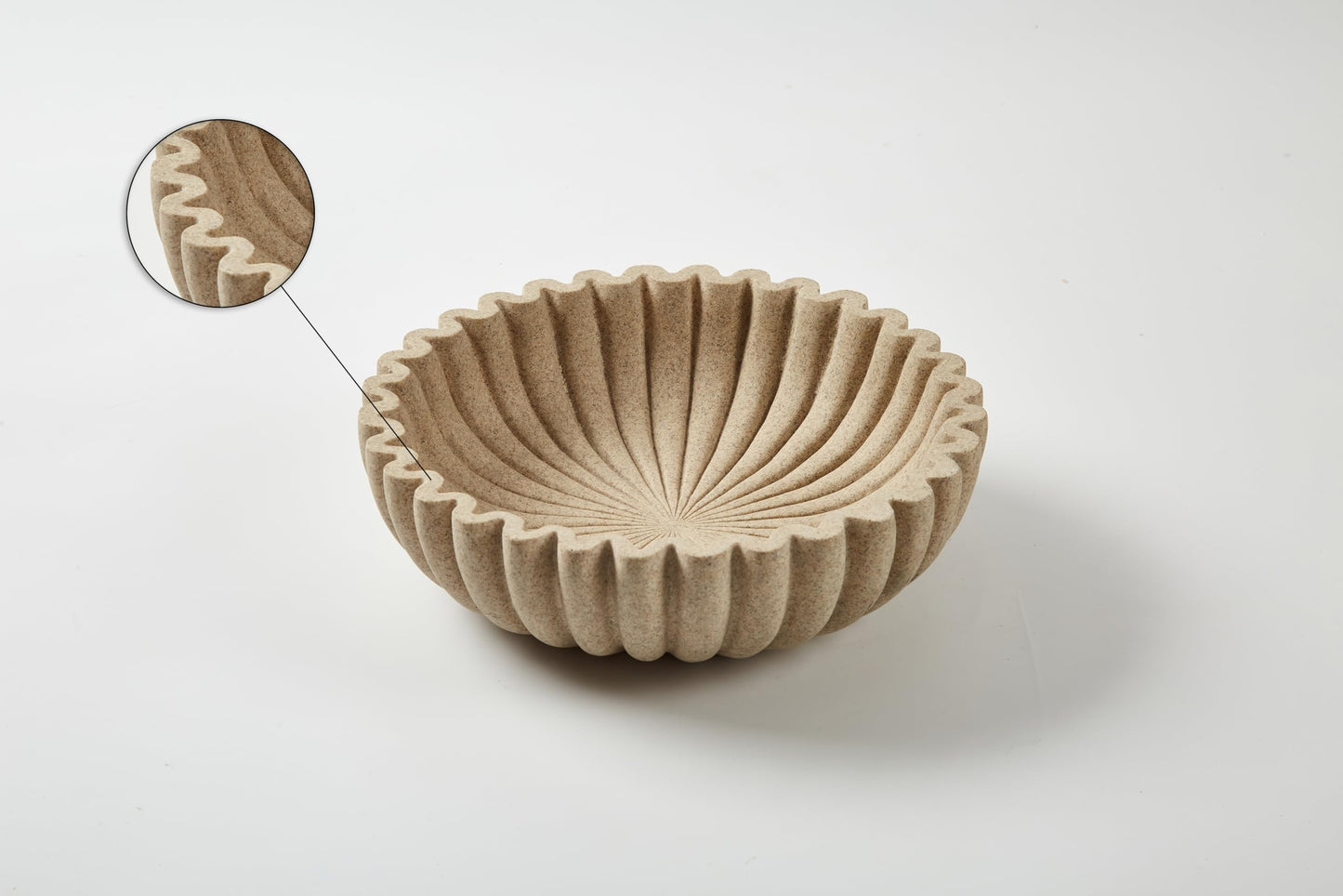 WVTANVW Ruffle Decor Large Decorative Bowl,fruit bowl kitchen stone bowl,bowl decor,Trendy home decor large Stylish Key Bowl for Entry Table