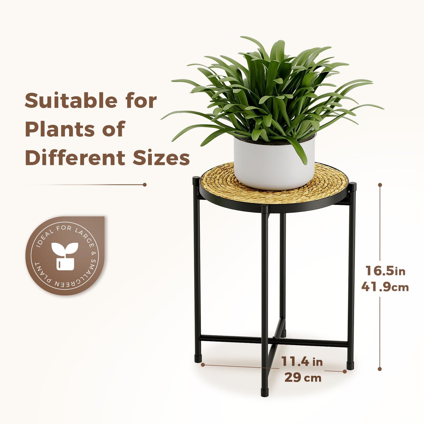 Bamworld Indoor Plant Stand Tall Plant Table Corner Plant Stool Boho Small Plant Holder Single Flower Stand for Large Plants Decor Pot Stand for Living Room Bedroom Balcony