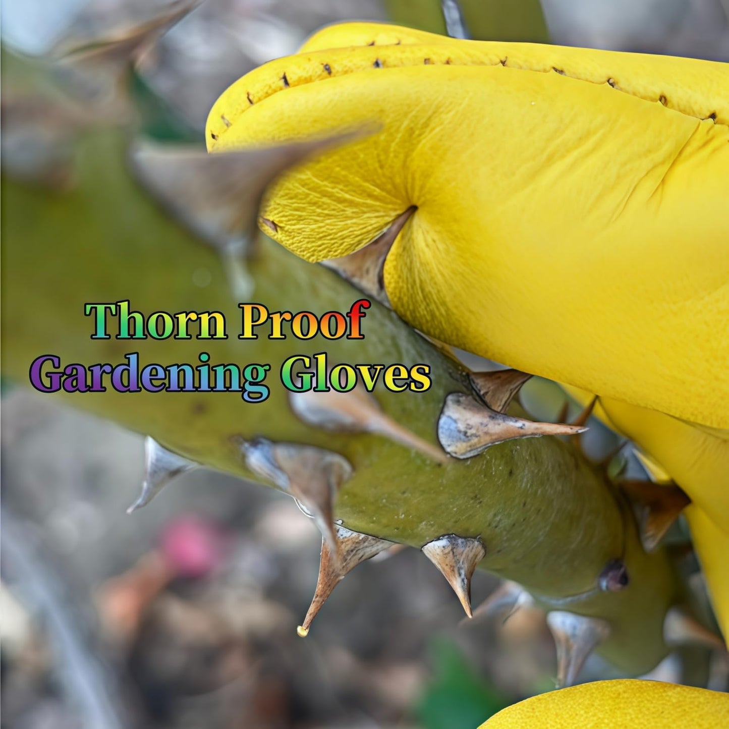 wfkwcxw Gardening Gloves for Women/Men Thorn Proof, Premium Leather Work Gloves for Cactus & Rose Pruning, Adjustable Wrist Strap, Yellow, Medium