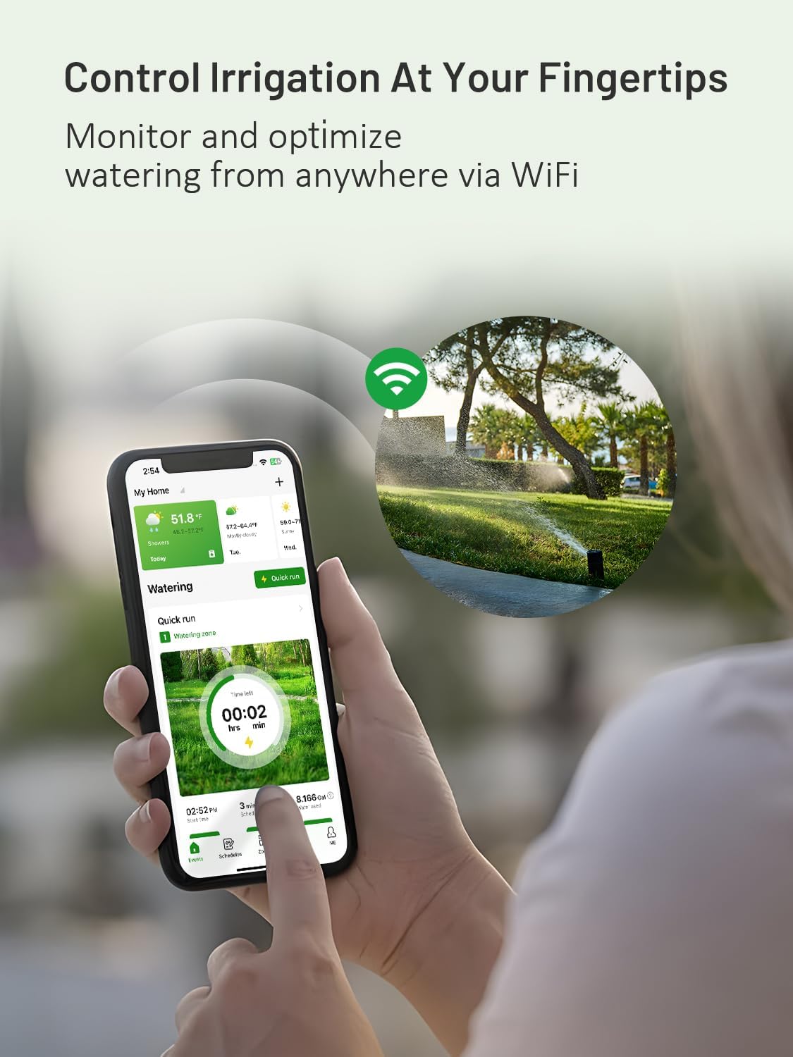 HiOazo Smart Sprinkler Controller WiFi, 8 Zone Irrigation Controller Indoor with Automatic Weather-Based Watering (2025 New Version)