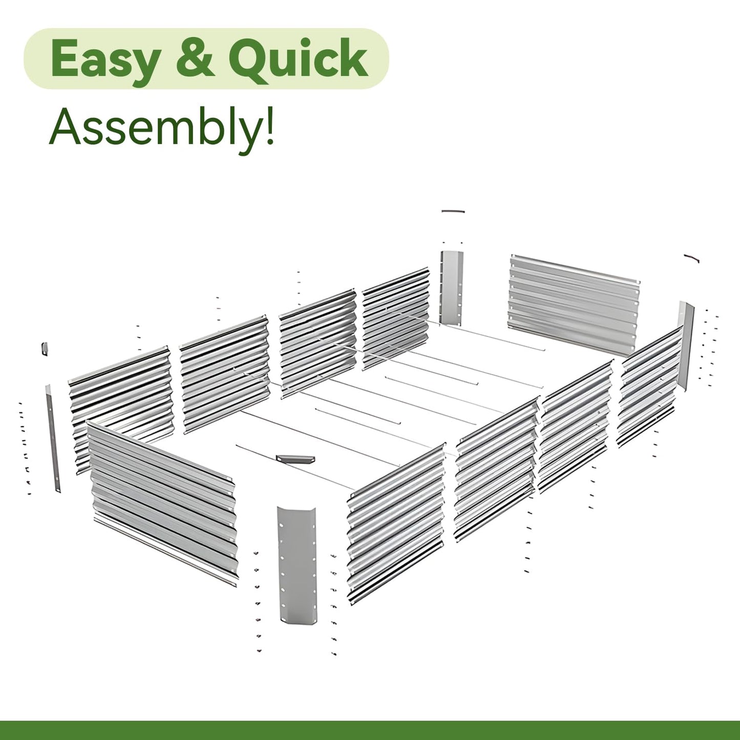 YILIFEIDA 6x3x1ft Rectangle Galvanized Raised Garden Beds kit，Large-Capacity Metal Planter Garden Box Outdoor,Metal Garden Bed for Vegetables，Flower，Fruits，Steel Raised Beds for Backyard Gardening