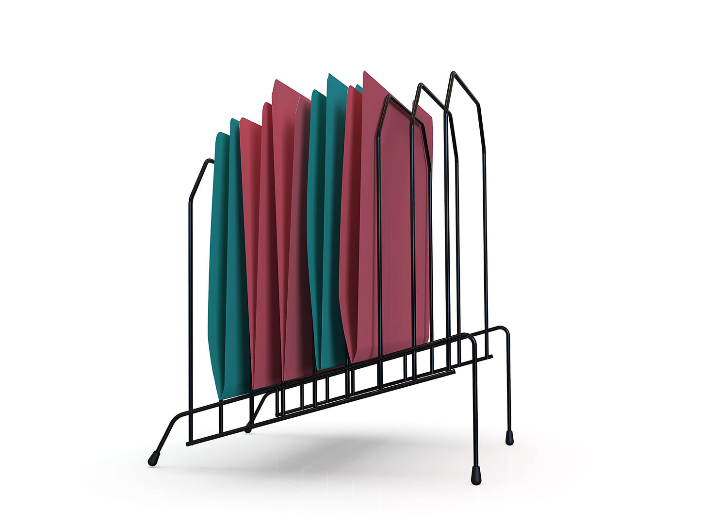 1InTheOffice Metal Incline Desktop File Sorter, 8 Compartments, Black (Black)