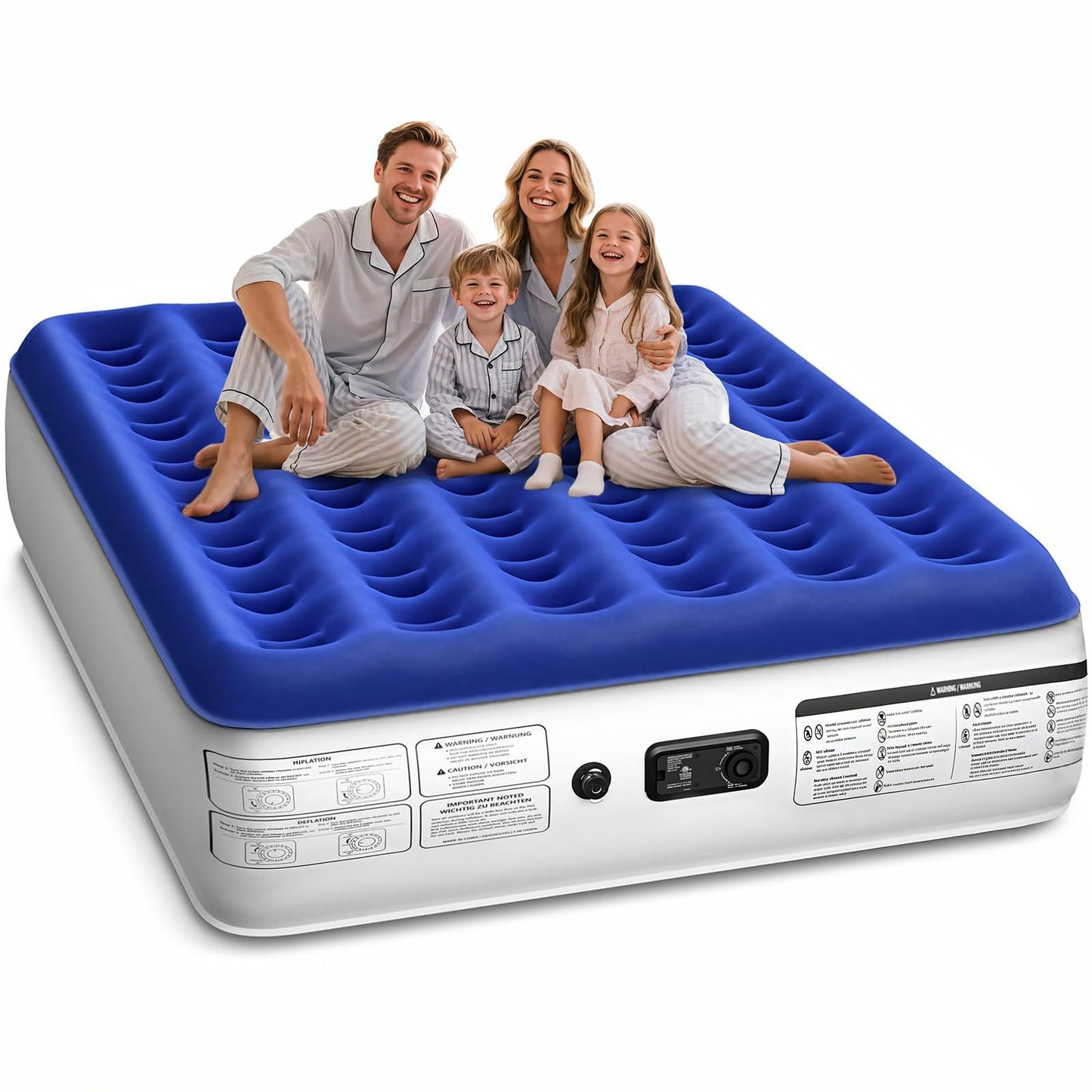 Xsleep Queen Air Mattress with Built in Pump Luxurious Comfort Raised Inflatable Mattress Queen Airbed Blow Up Mattress for Home and Guests Air Bed 2 Mins Fast Inflate/Deflate 660 lbs Max