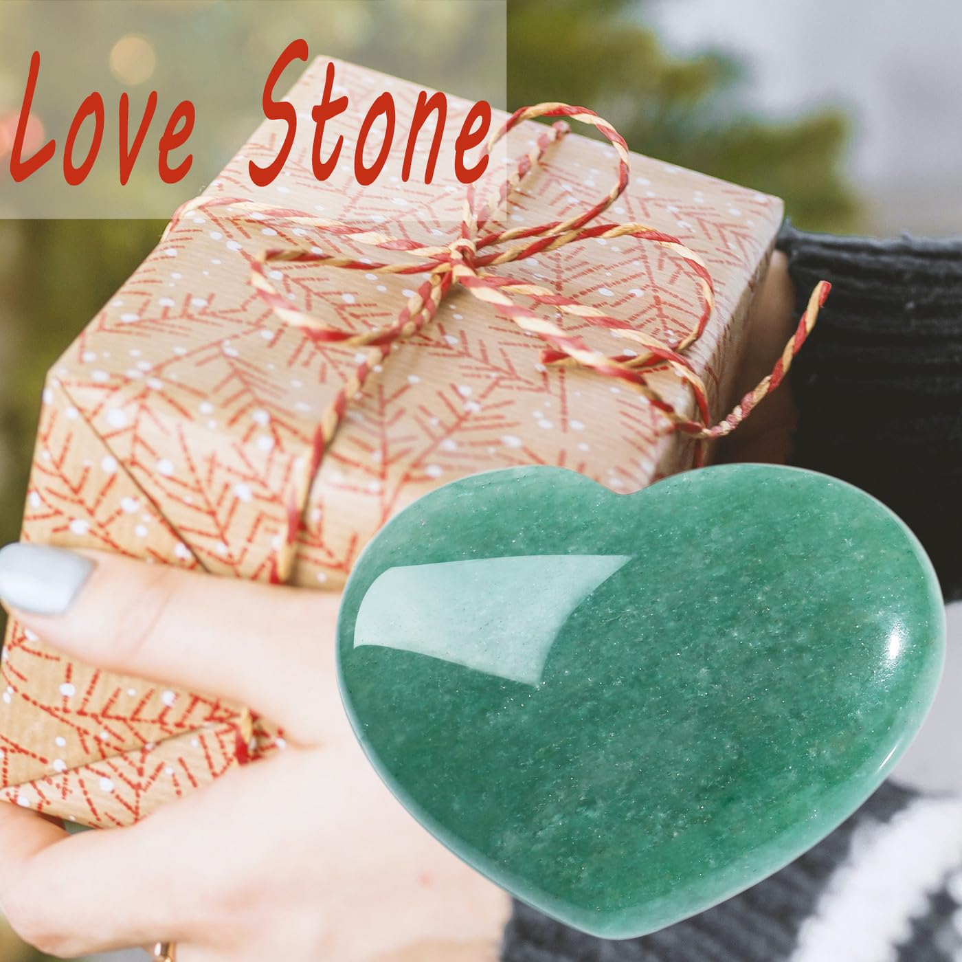 MAIBAOTA 45 mm Green Aventurine Crystals Large Heart Stone Healing Crystals Gifts for Women Natural Reiki Gemstone Polished Heart Shaped Rocks Meditation