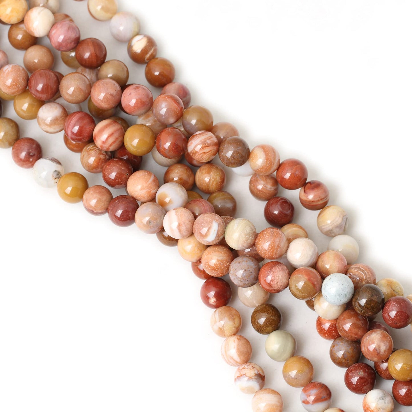 CHEAVIAN 35PCS 10mm Natural Petrified Wood Jade Round Loose Beads for Jewelry Making DIY Bracelet Necklace Materials 1 Strand 15"