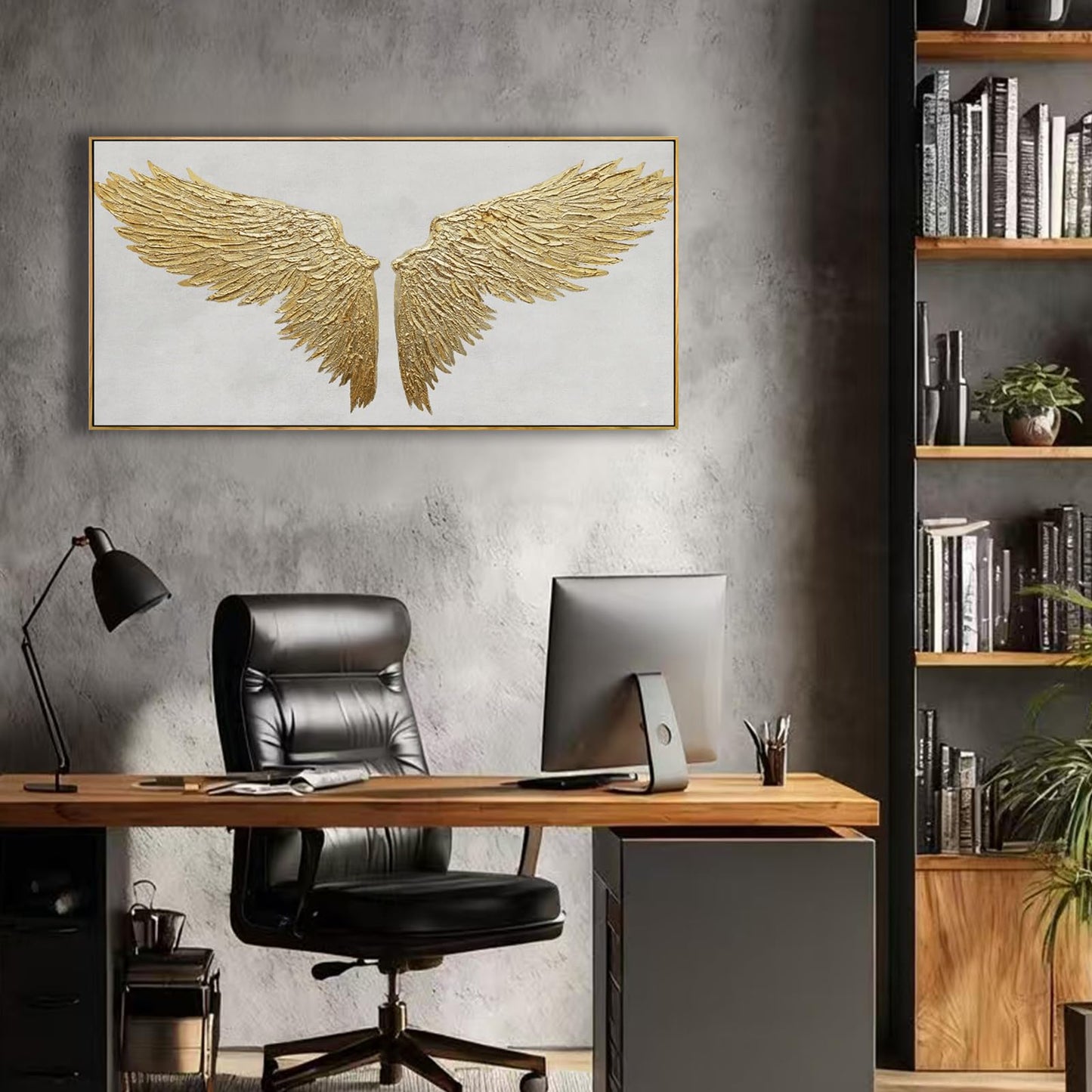 White and Gold Wall Decor Framed Modern Abstract Wall Art Bird Canvas Prints Paintings Neutral Wall Art for Bedroom Office Kitchen 20"x 40"