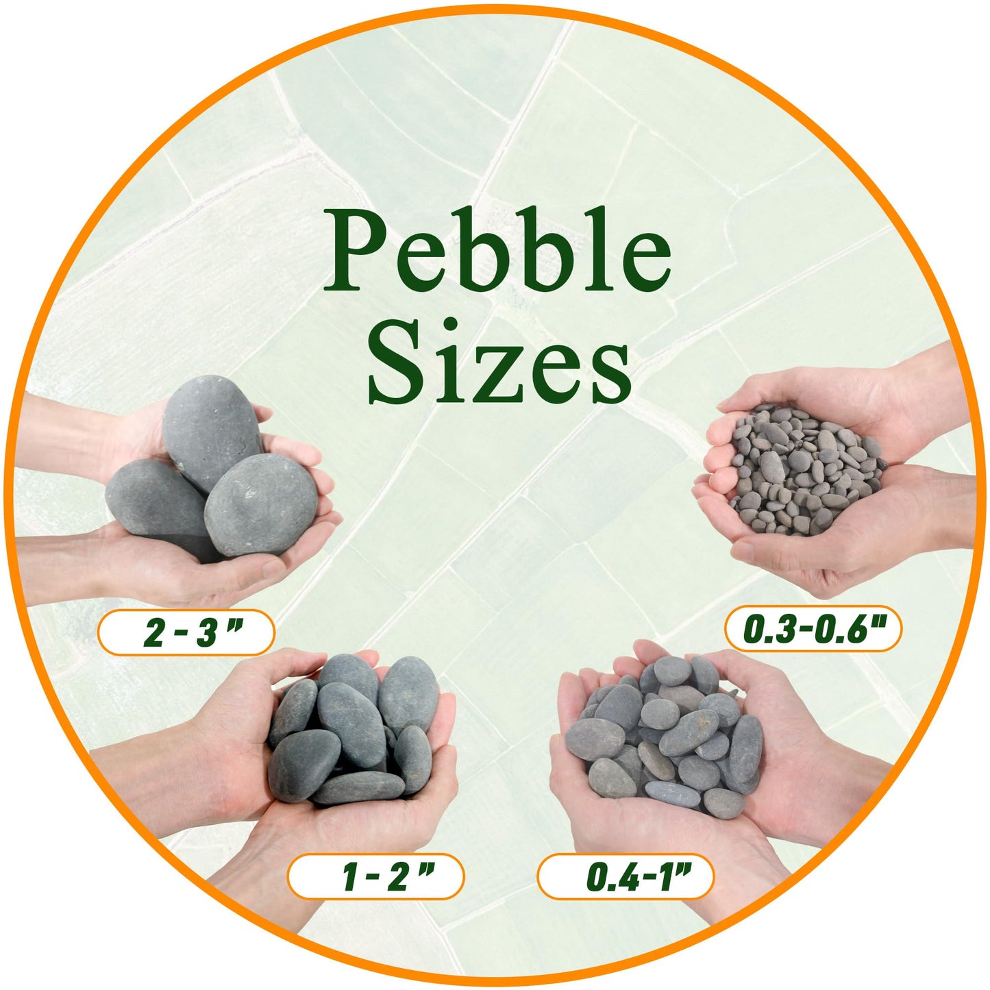 Quibbay 45 LB Natural River Rocks Mexican Beach Pebbles, 0.3-0.6 Inch Natural Unpolished Bulk Rocks, Pebbles for Landscaping Garden Paving Plant, Rocks for Walkways Outdoor Decorative Stone, Grey