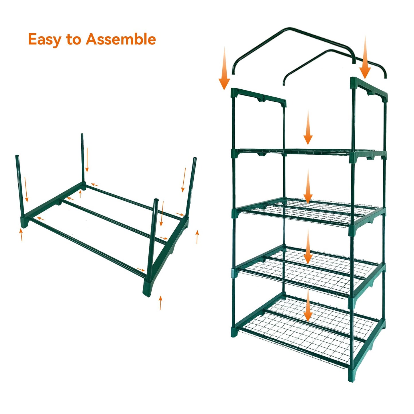 Mini Greenhouse for Outdoor Indoor,4 Tier Small Portable Green Houses with Improved PE Cover,Roll-up Zipper Warm House,Grow House for Seedling and Plant Growing (64x27x20inch),Green