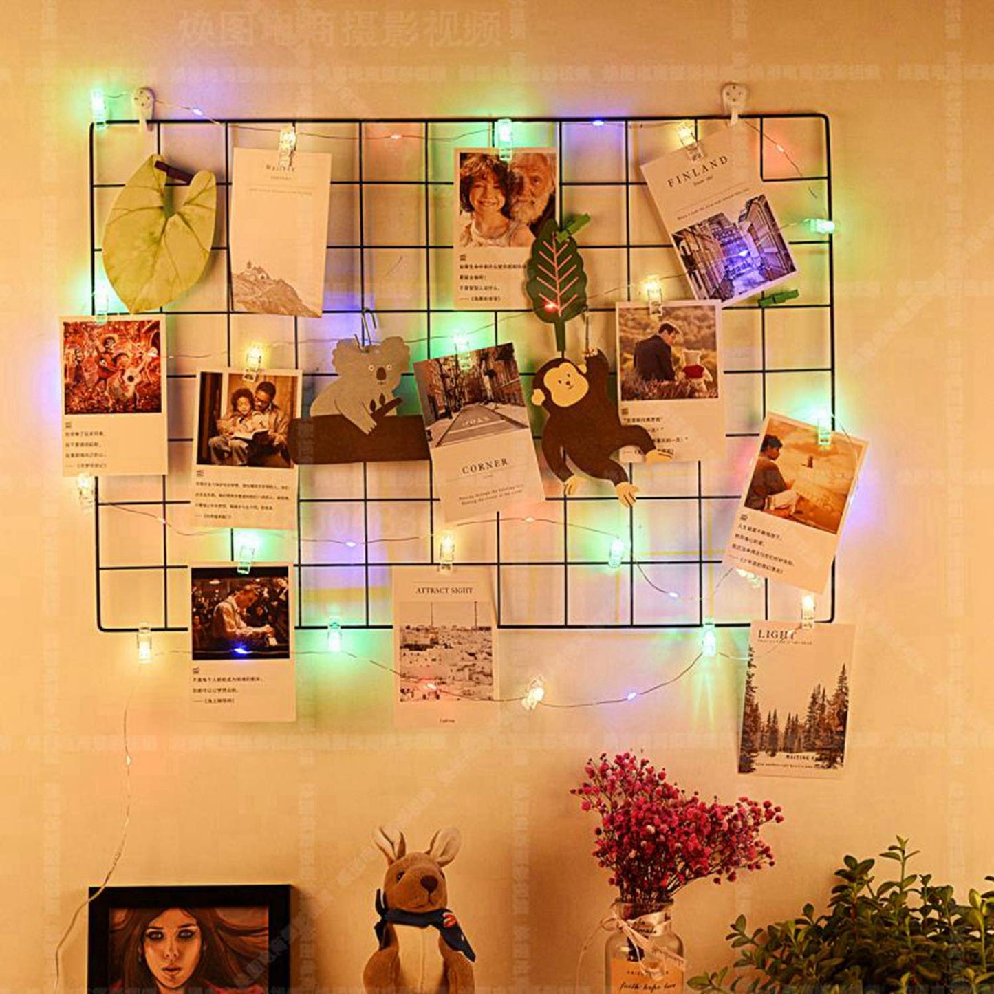 JMTGNSEP 50LED 20 Photo Clips String Fairy Lights Battery Powered Decoration for Living Bedroom Indoor Christmas Party Wedding for Photo Picture Hanging Display, Battery Operated (16ft Warm White)