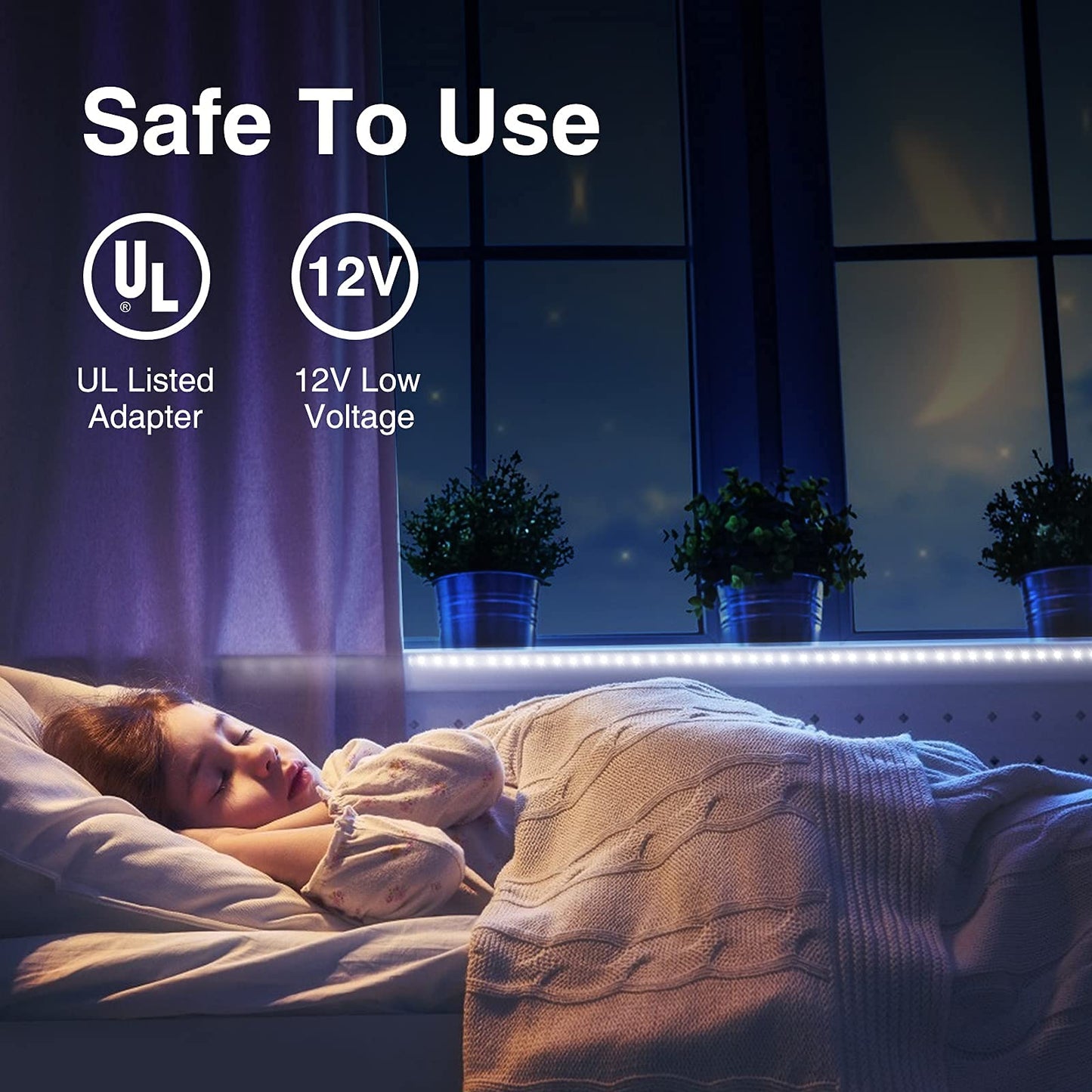 Onforu LED Light Strip,16.4ft Dimmable LED Tape Light, 6000K Daylight White Strip Lighting, 300 LEDs Flexible Vanity Mirror Light, 5M 12V Ribbon Rope Light for Bedroom, Under Cabinet,Kitchen,Christmas