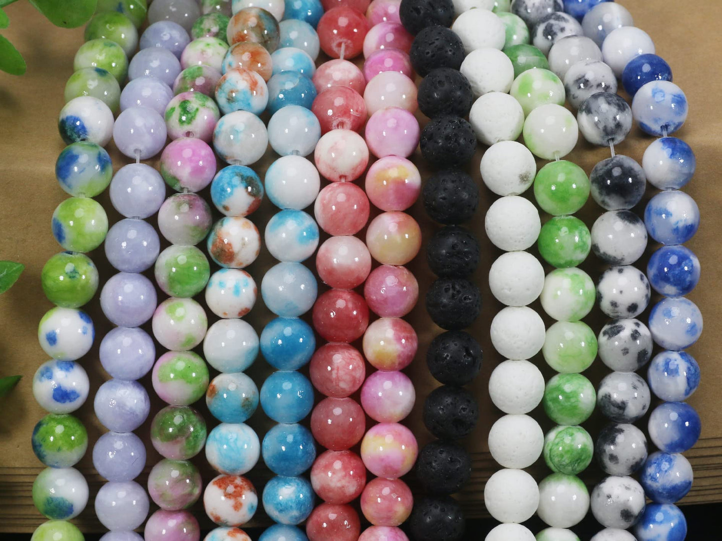 ZHFMLY 10mm Natural Gemstone Persian Jades Stone Beads 180pcs Assortment Crystal Energy Smooth Round Loose Beads for Necklace, Bracelet & DIY Jewelry Making Chakra Energy Craft Supplies