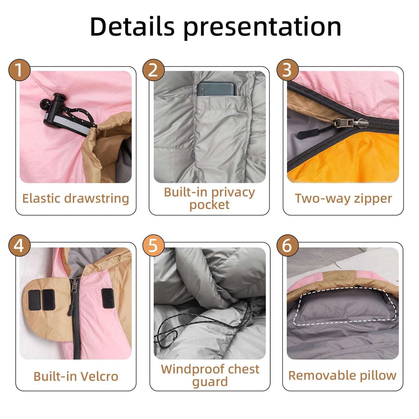 HLITMOUT Down Sleeping Bag for Backpacking with Pillow,15°F 32°F 45°F Ultralight Compact Mummy Sleeping Bag with 680FP Duck Down for Woman,Kids,Teens Camping and Hiking Outdoor
