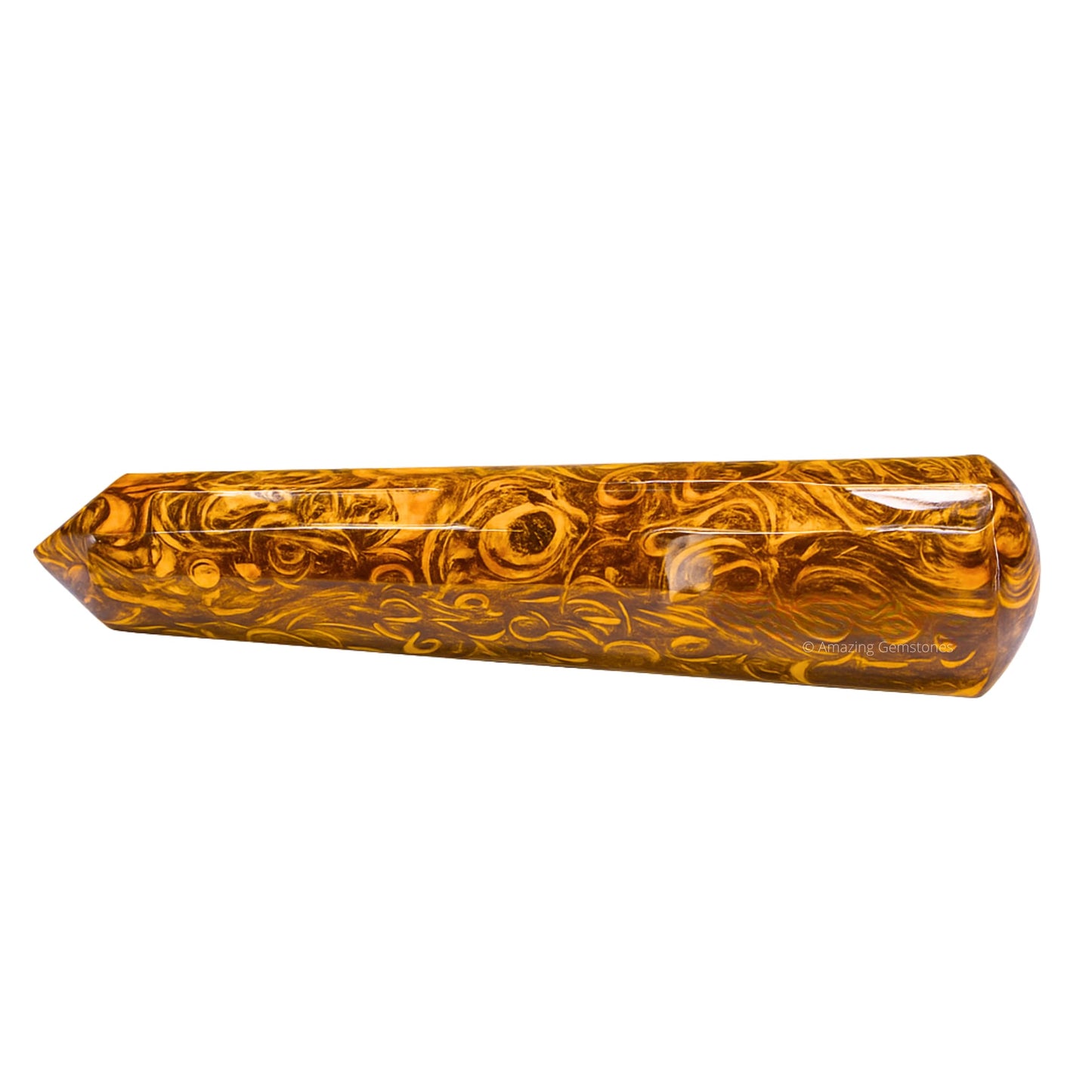 Amazing Gemstone Mariyam Jasper Crystal Wand Massage Stick - Pelvic Wand Gua Sha for Adults - Crystals and Healing Stones Massage Wands for Adults Gifts (Pointed)