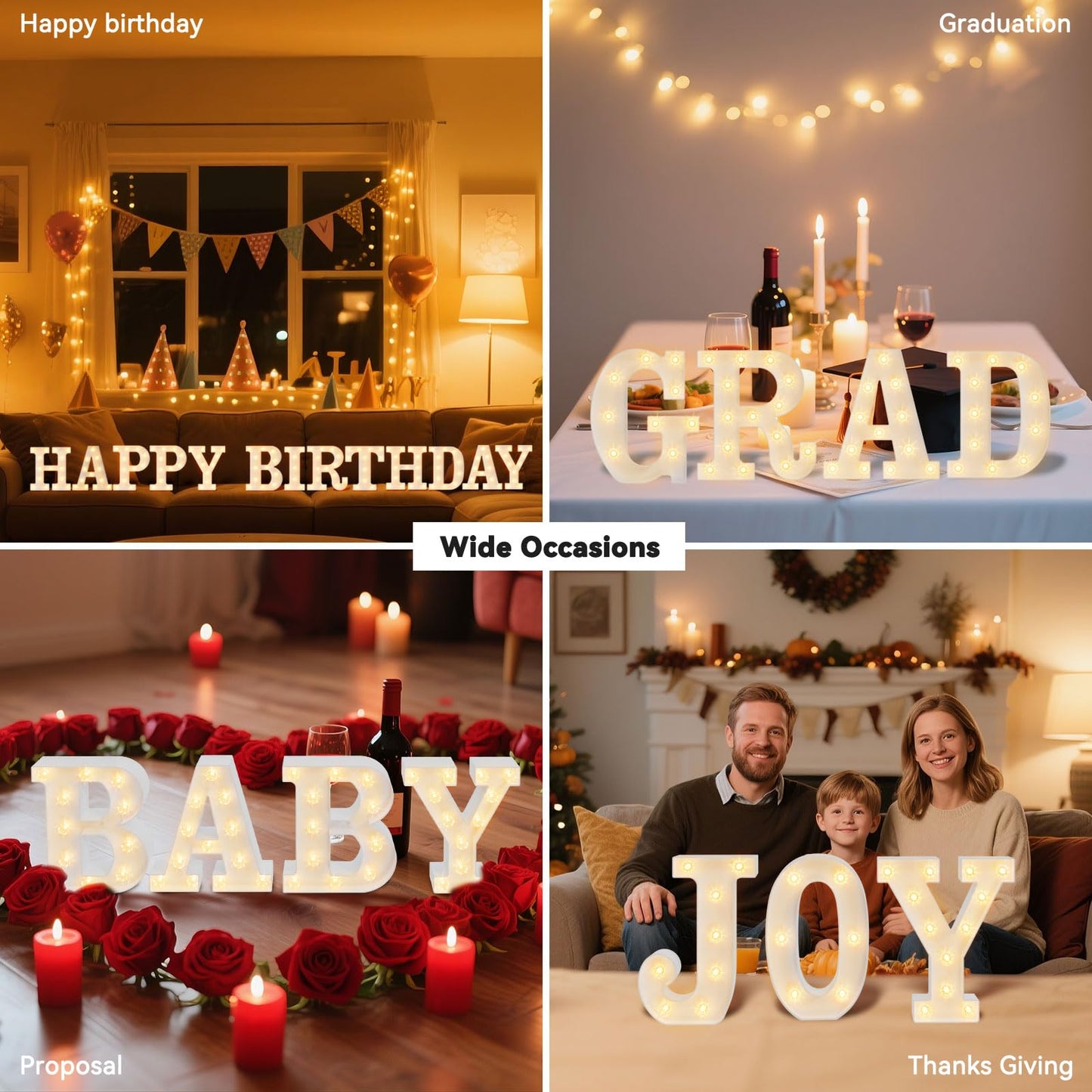 Light Up Letters, LED Letter Lights 26 Alphabet, Diamond Bulb Marquee Light Up Letters, Lighted Letter Sign Night Light for Home Party Wedding Birthday Graduation Decor-Q