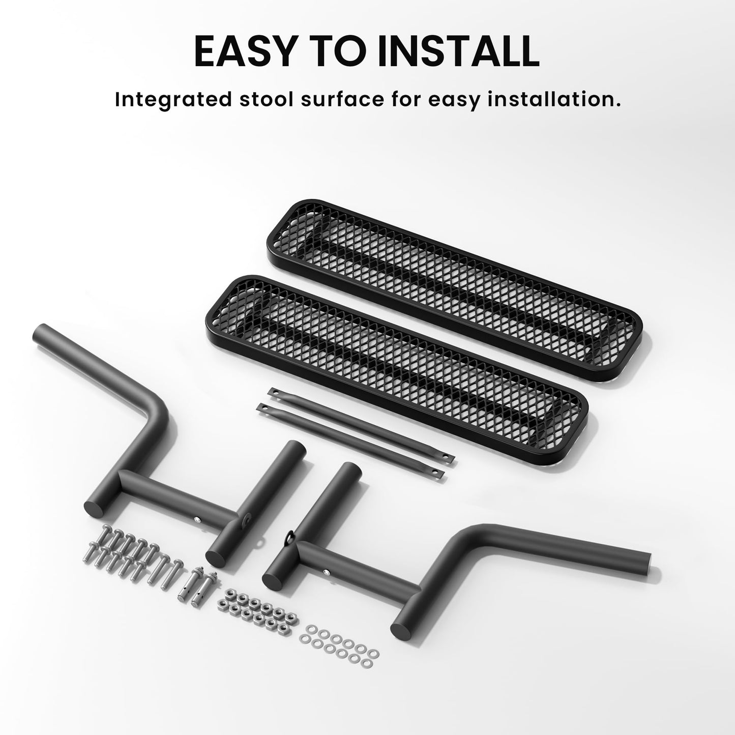 Sunnibety 4 Feet Heavy Duty Metal Park Bench for Outside, Outdoor Bench with Backrest & Portable Frame, Commercial Benches for Shopping Malls, Stores, Parks, Patios, Decks, Black