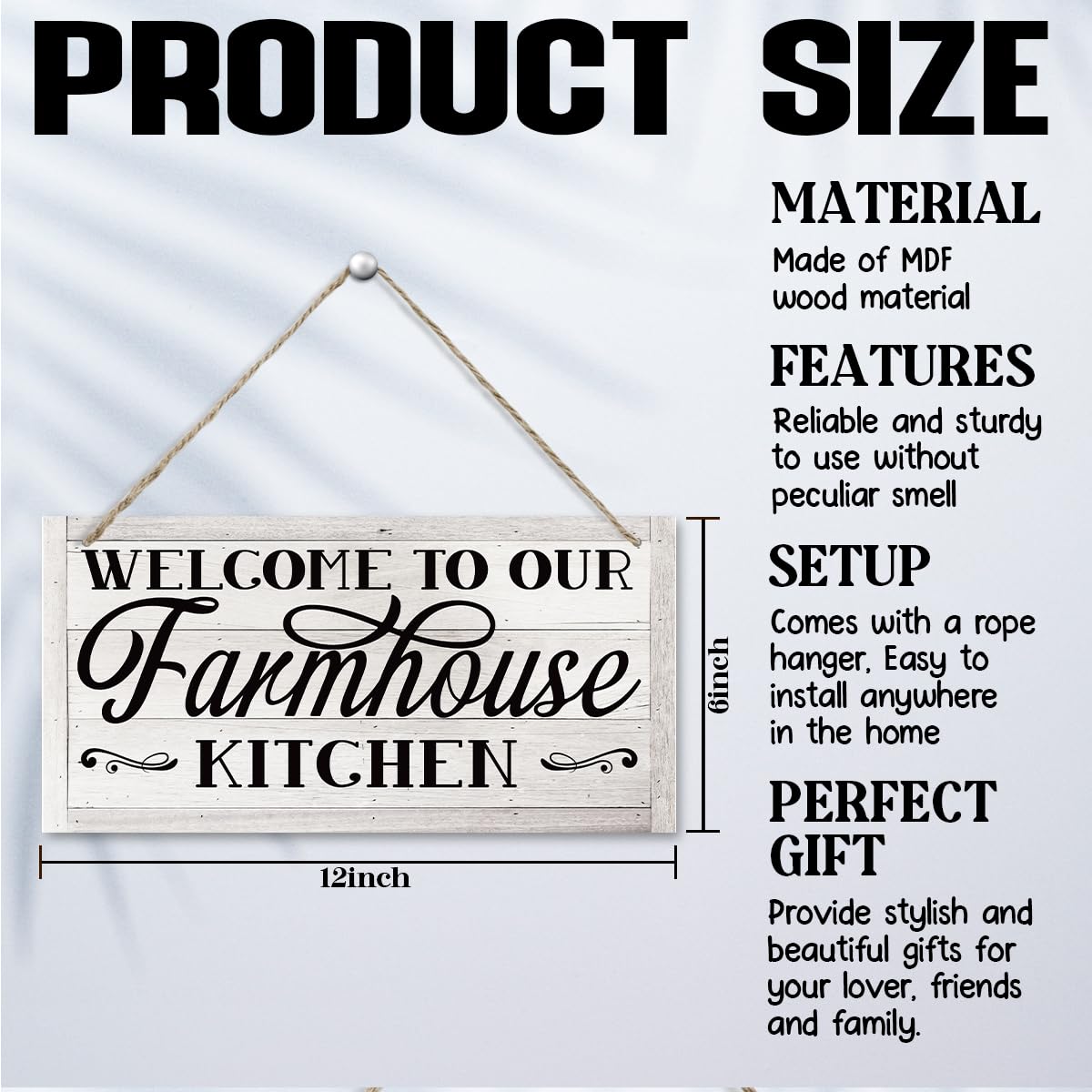 Rustic Farmhouse Kitchen Sign, Hanging Wooden Wall Art - Welcome To Our Farmhouse, Welcome Sign, Country Door Decor, Kitchen Open Daily Signs, Housewarming Gifts, Retro Wall Art 11.8 * 5.9 in