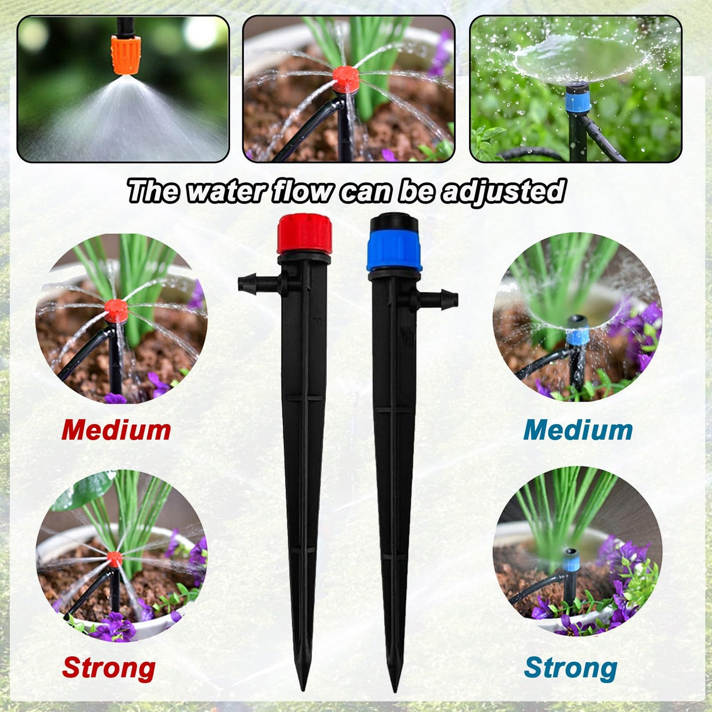 Ruibapa 240FT Drip Irrigation System,Irrigation System for Garden with 1/2 inch Hose 1/4 inch Distribution Tubing and Accessories,Drip Irrigation Parts Garden Watering System