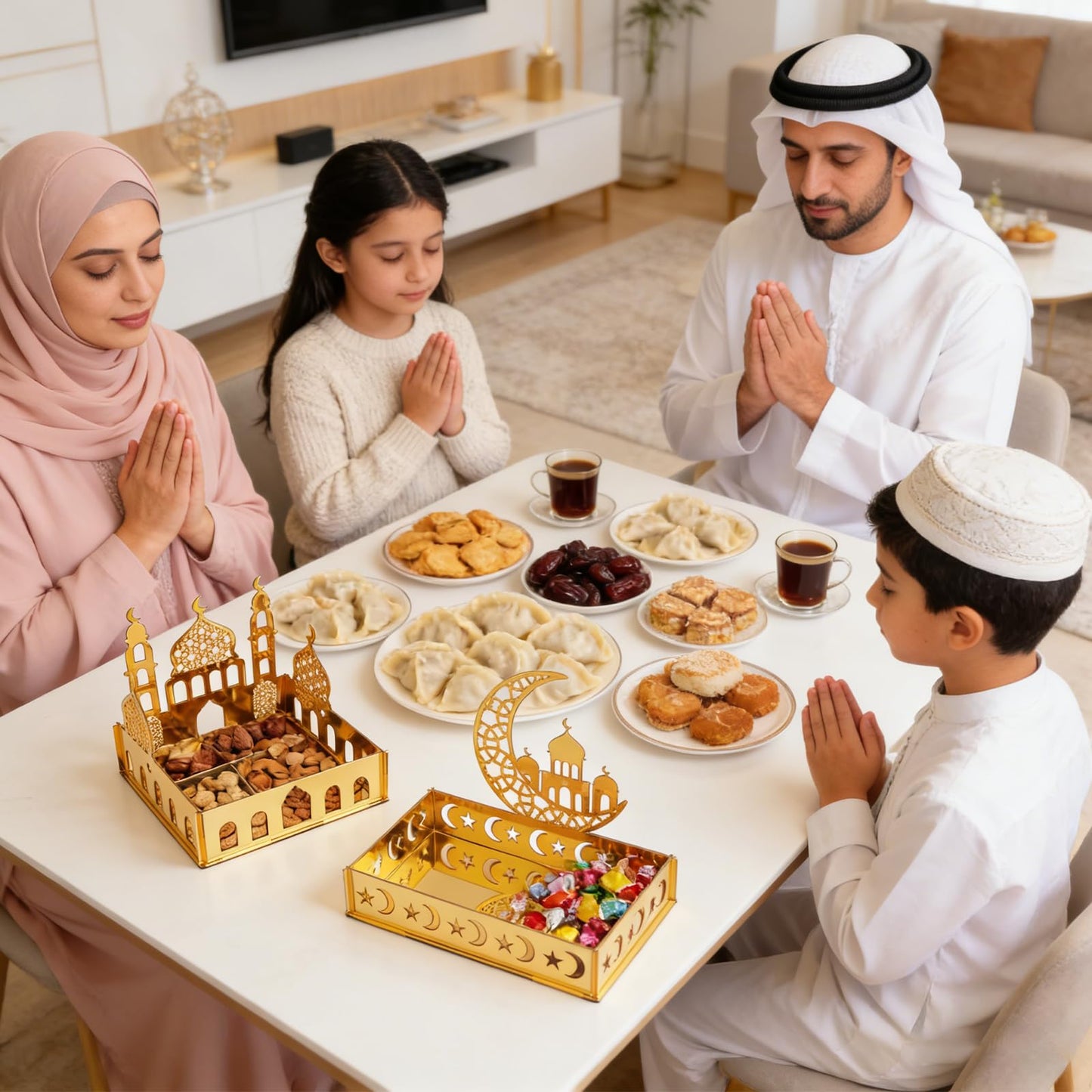 ANOTION Ramadan Decorations for Home 2026 - Ramadan Serving Tray, Ramadan Table Decor, Islamic Ramadan Decor, Ramadan Gifts, Ramadan Mubarak Sign & Ramadan Table Décor, 2 Pack
