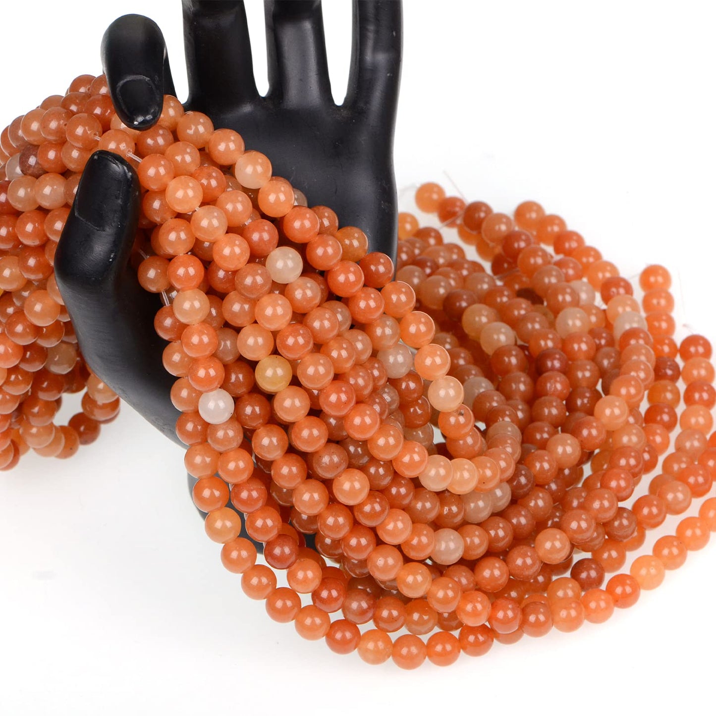 ICAI Beads 10mm Natural Red Aventurine Stone Round Loose Stone Beads for Jewelry Making DIY Crafts Design 1 Strand 15" APPR.34-36pcs