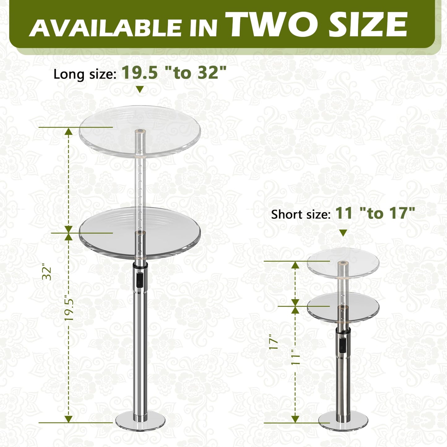 Hazztoll Adjustable Plant Risers for Inside Pot, Planter Insert for Large Container, 19.5-32'' Rise Filler Riser of Tall Flower Bed, Metal Lift Insert for Tall Taper (6 “8“10” Base or Top)