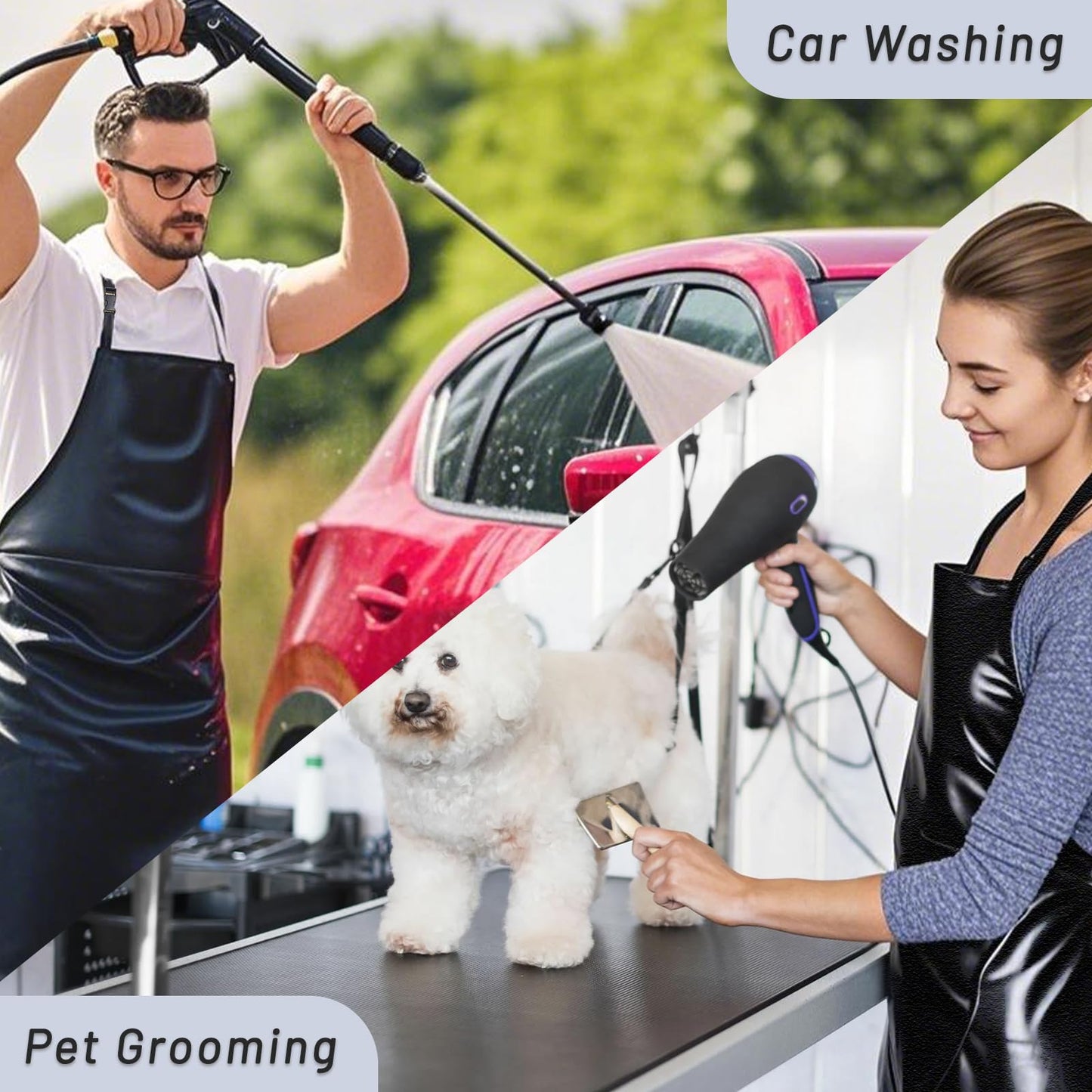 Waterproof Aprons for Dishwashing, 6 Pack 42 Inch Heavy Duty Rubber Apron for Kitchen, Oil- and Stain-Resistant Neat Stitching Butcher Aprons for Men with Adjustable Neck Strap and Long Waist Strap