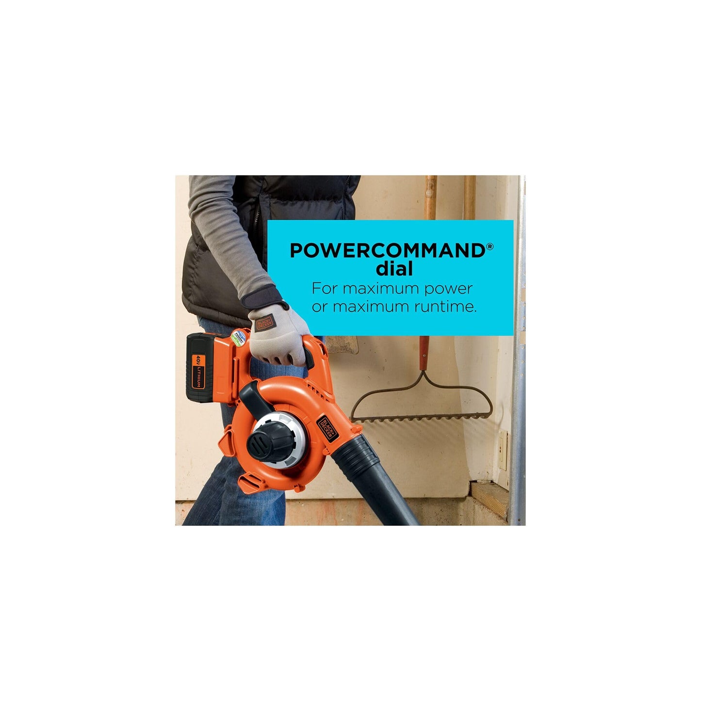 BLACK+DECKER Leaf Blower Cordless with Battery and Charger, POWERCOMMAND 40V MAX 90 CFM Variable Speed Up to 120 MPH, Battery Leaf Blower, Hard Surface and Yard Sweeper (LSW36)