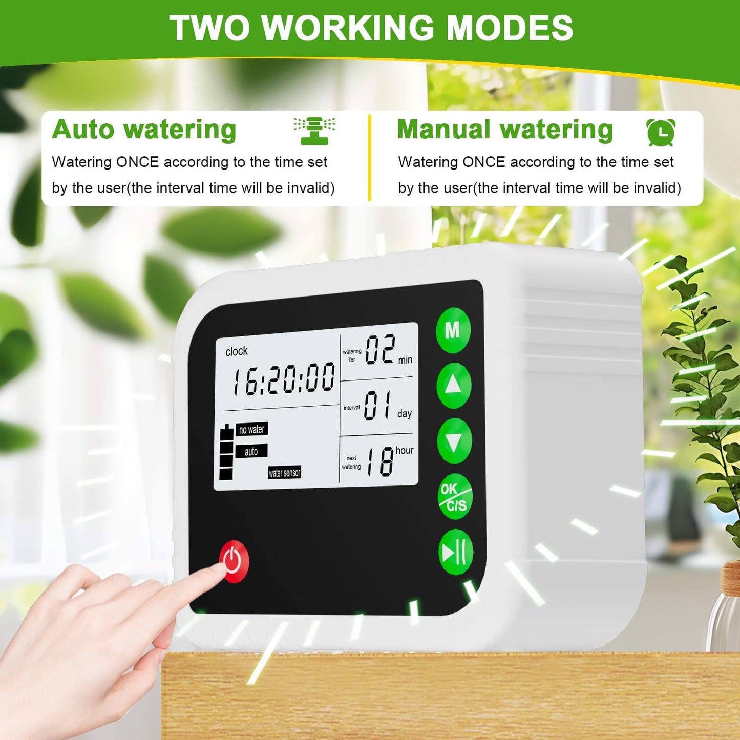ZWJBSGY Automatic Plant Water Indoor, 15 Potted Plants Self Watering System, Automatic Drip Irrigation Kit Plant Watering Devices Programmable Water Timer, LED Display and Power Supply