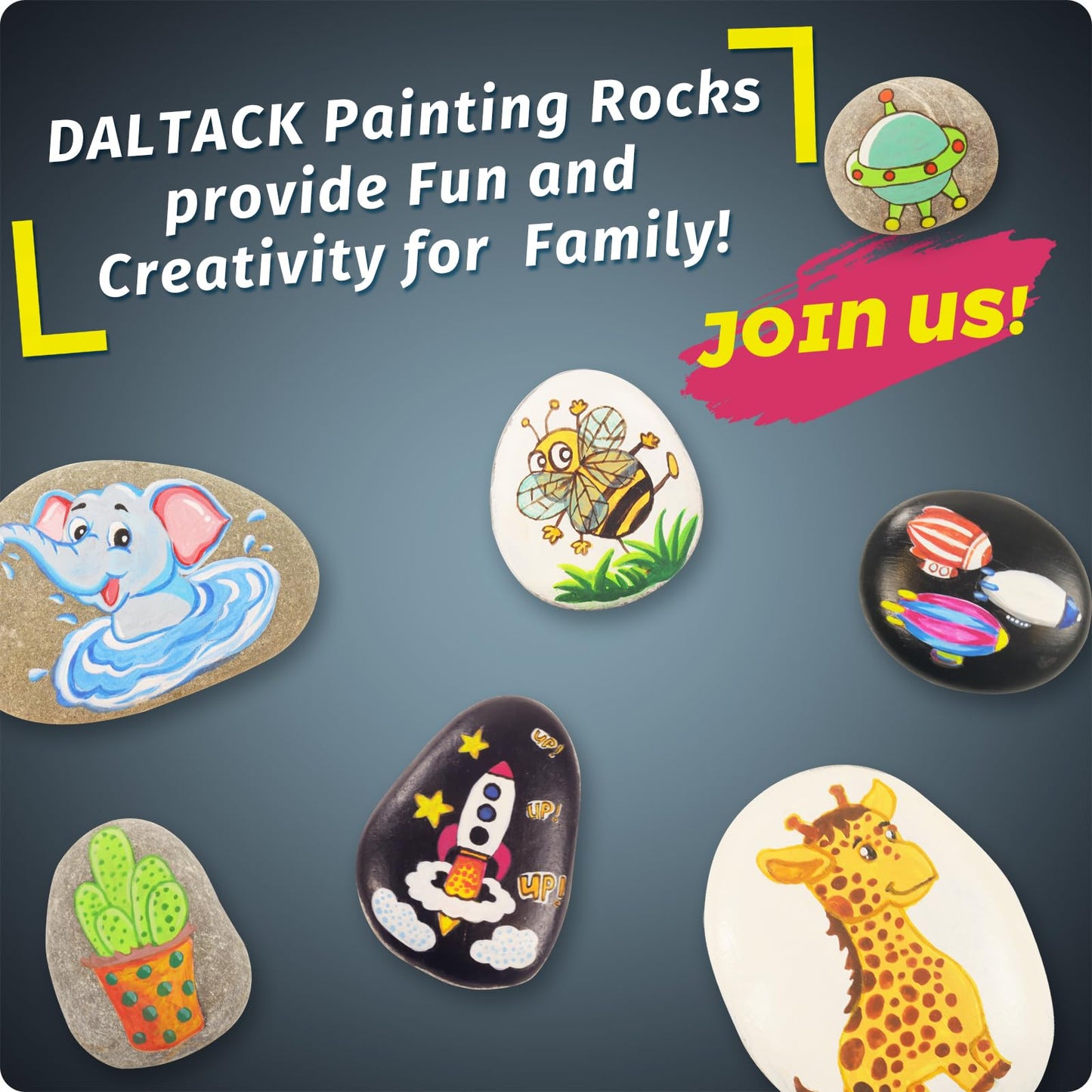 DALTACK 30 Pcs Large Rocks for Painting, Natural River Rocks, Flat River Rocks, 2-3 Inches Stones for Arts & Crafting