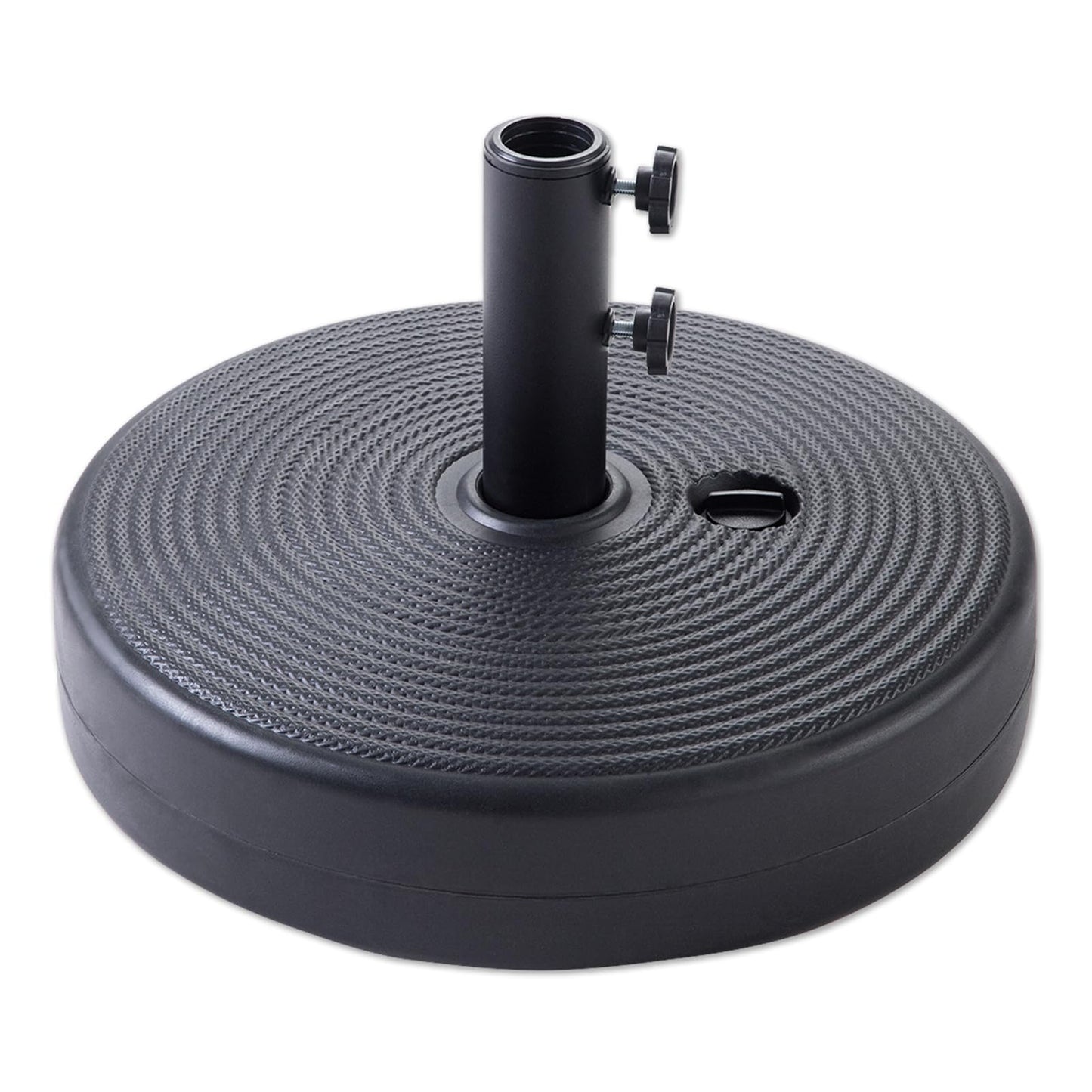 Helios&Hestia 60 lb Heavy Duty Round Umbrella Base, Plastic Water and Sand Fillable Outdoor Stand Weight for Patio Market Table Umbrella, Black