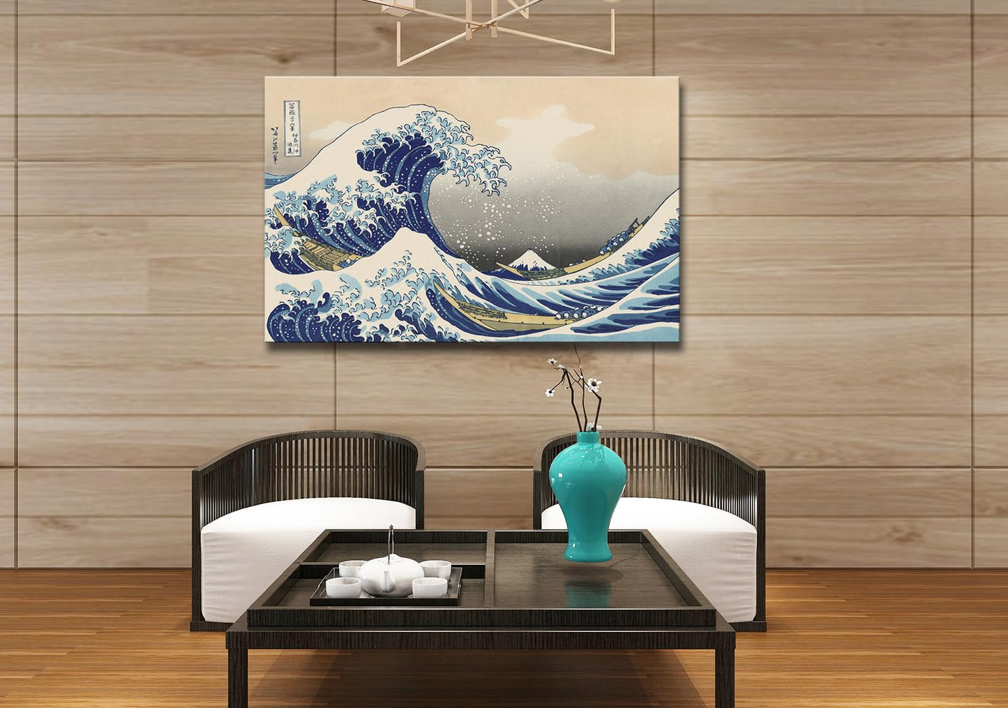 msspart The Great Wave off Kanagawa by Hokusai Canvas Wall Art Japanese Classic Artwork Painting Decor for Living Room Abstract Seascape Picture Print for Bedroom Office Home Decoration - 24"x36"