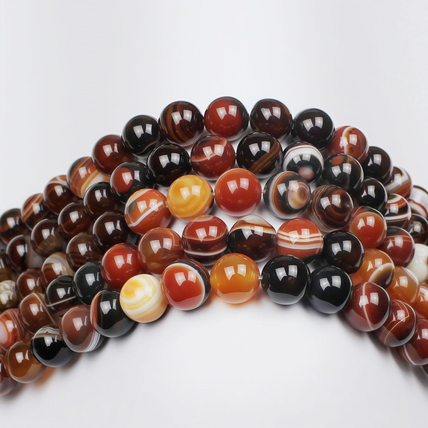 MJDCB Red Coffee Agate Beads Natural Agate Stone Round Loose Beads Ball Handmade Jewelry Bracelet Making DIY (6mm)
