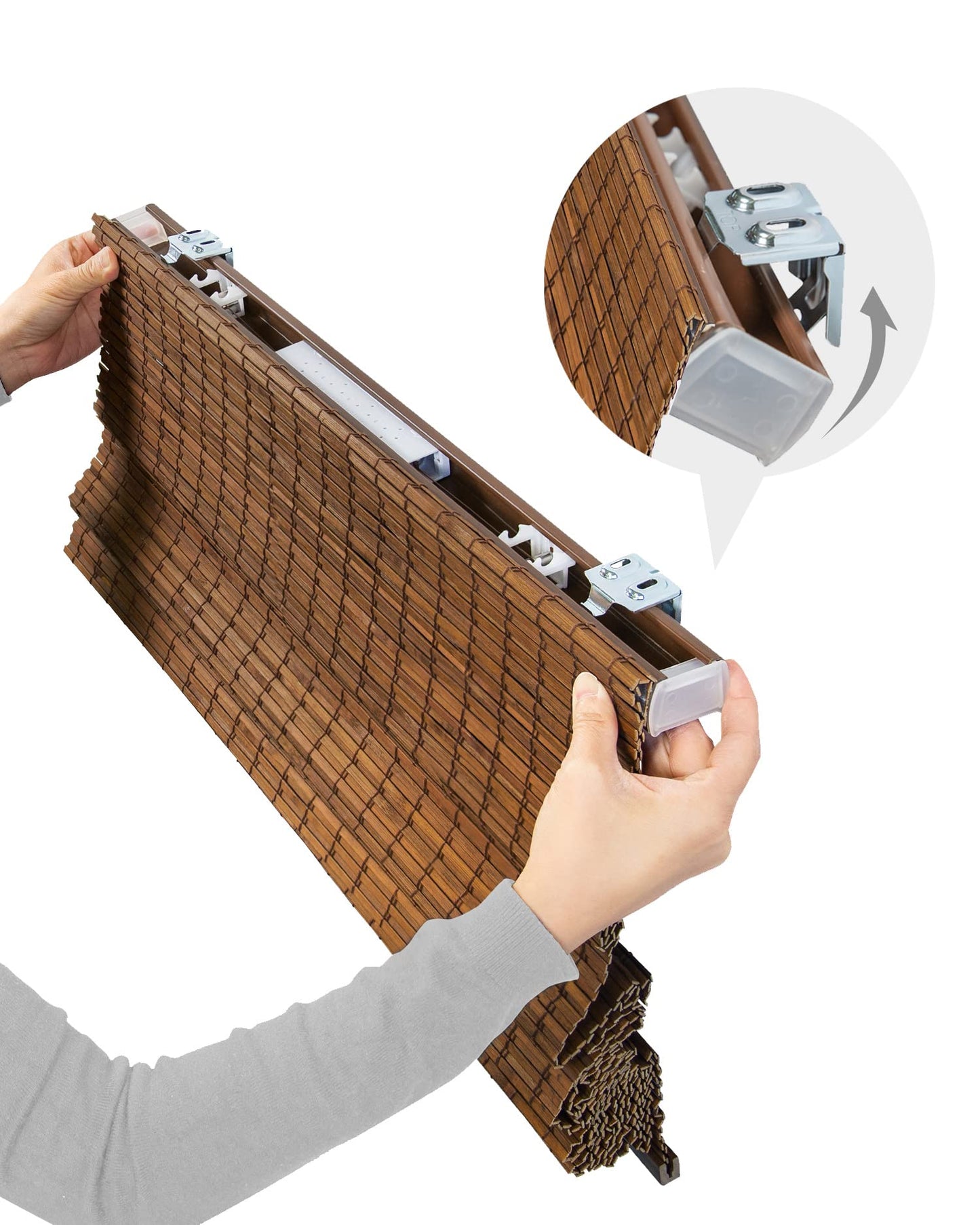 CHICOLOGY Bamboo Roman Shades - Customer Favorite Blackout Blinds for Windows, Premium Quality, Ideal for Home, Moose (Blackout) Brown, 27" W X 64" H