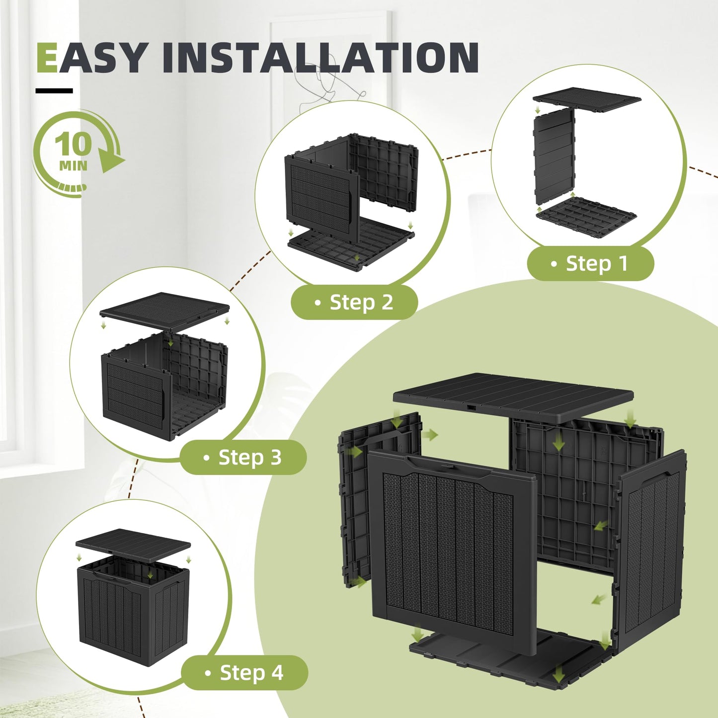 UDPATIO 30 Gallon Deck Box, Outdoor Storage Box Lockable Waterproof Resin, Indoor Outdoor Storage Container for Patio Cushions, Garden Tools, Pool Accessories, Package Delivery Boxes for outside