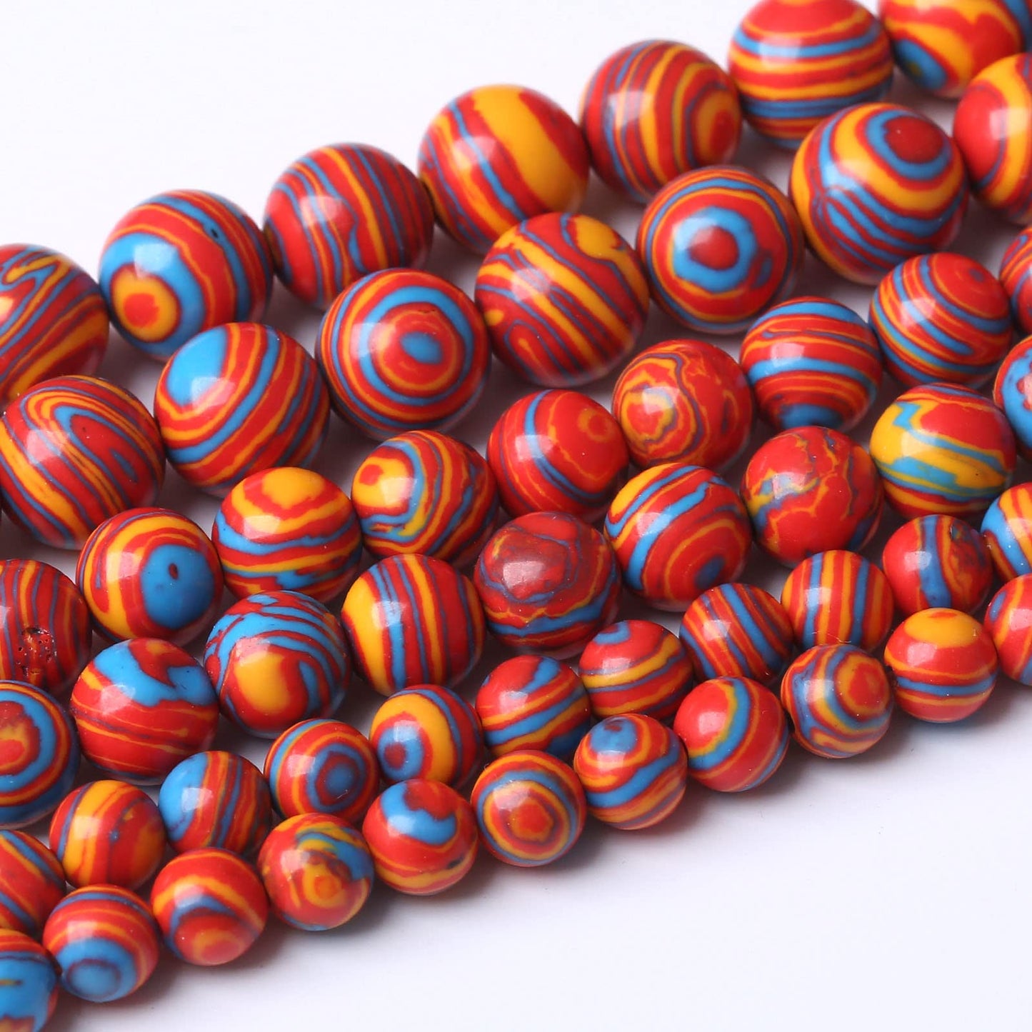 90PCS 4MM Red Malachite Stone Beads Natural Gemstone Round Stone Beads for Jewelry Making DIY Energy Bracelet 15"