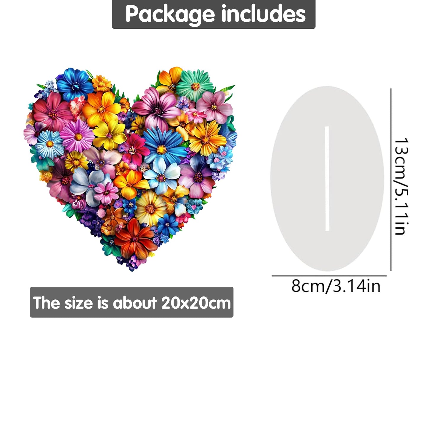 Flower Clear Acrylic Desktop Decoration, Tabletop Placement Ornament, Table Decor for Home Décor in Living Room or Office, Halloween, Christmas, Birthday, Valentine's Day, 7.8 Inch