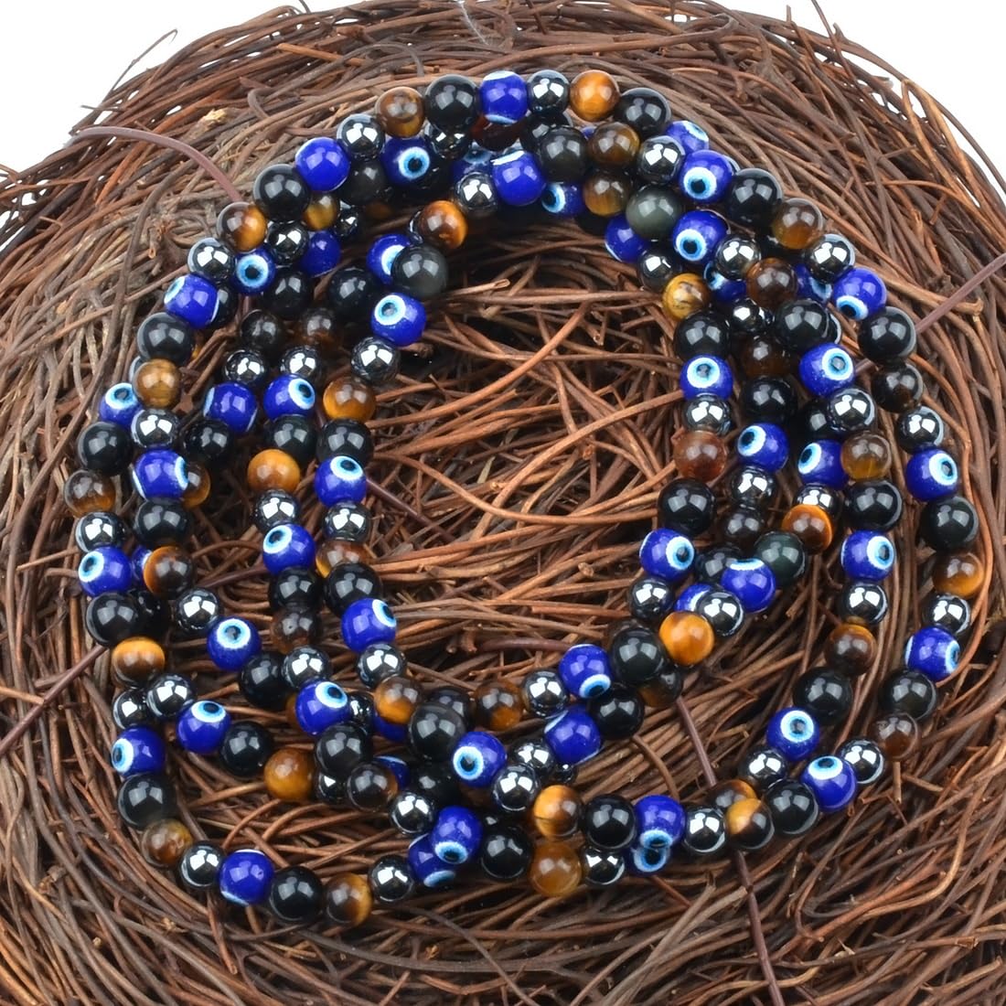 MASSIVE BEADS Ultimate Protection - Stone of Strongest Protect - Handmade Yoga Stretch Elastic Bracelet Natural Stone Crystal Healing Power Energy Gifts for Unisex Adult 4mm