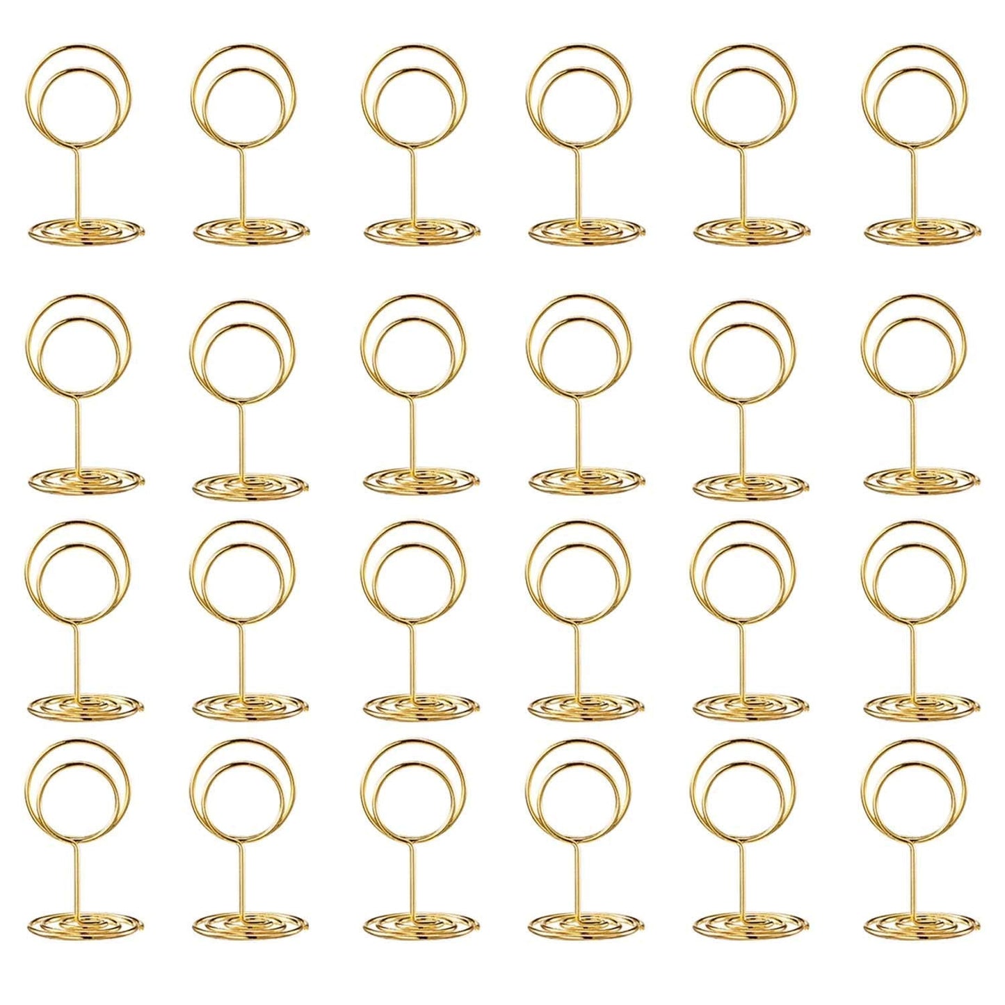 Toncoo 24 Pcs Premium Mini Table Number Holders and 24 Pcs Place Cards with Gold Foil Border, Place Card Holder, Table Sign Stand, Photo Picture holders for Centerpieces, Wedding, Party, Birthday