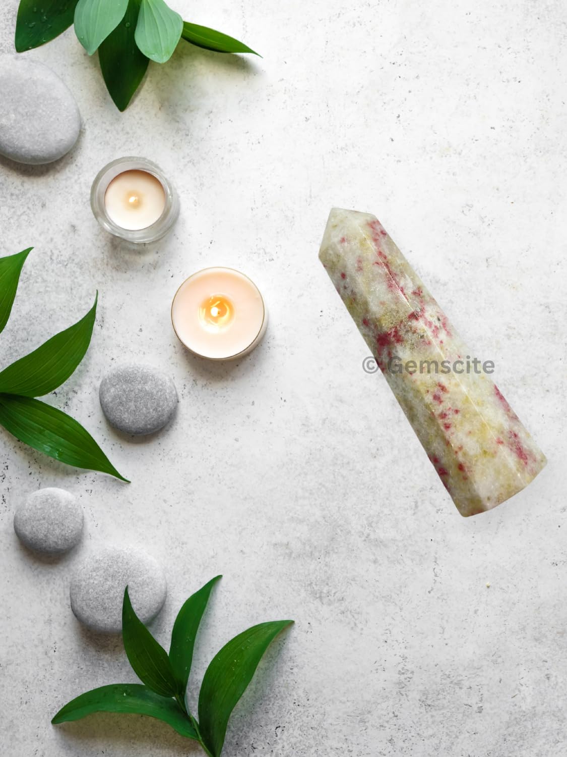WholesaleGemShop 3 Inch (70 mm) Gemstones Cinnabarite Obelisk Tower Jumbo Facet Aura Rock Crystal Natural Polished Earth Wand Spirit