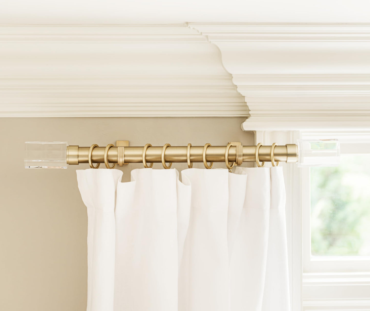 BlastHome® Luxury Curtain Rings – Premium Metal with Quiet, Smooth, Removable Nylon Inserts – Pinhooks and Clips Included – 1 1/2" Inside Diameter – 18 Rings for Two Standard Curtains – Brushed Gold