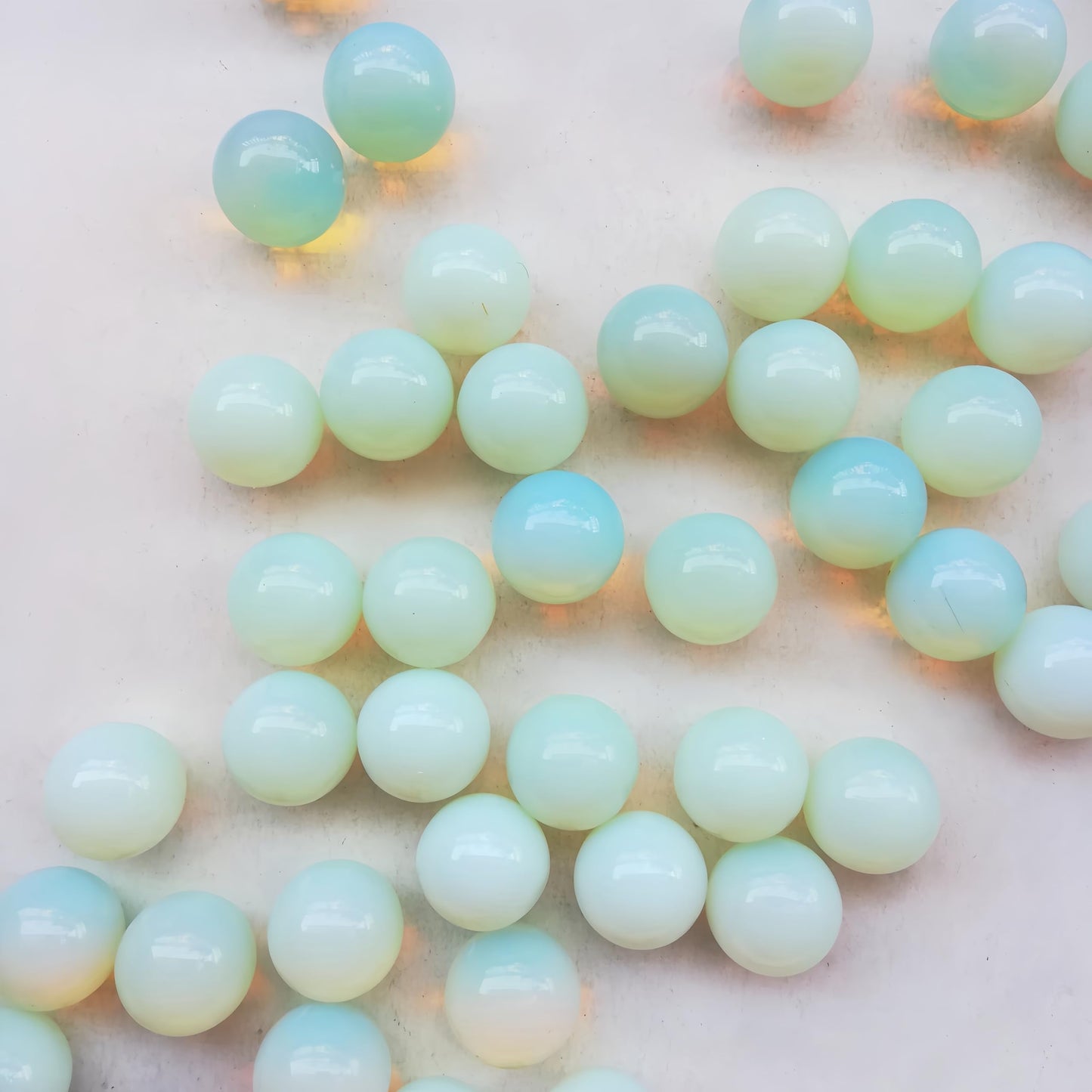 Sunshcat Synthetic Opalite 0.78 Inchs Crystals and Healing Stone Ball Set,Home Desktop Feng Shui Array Decoration(7 Pieces) ﻿