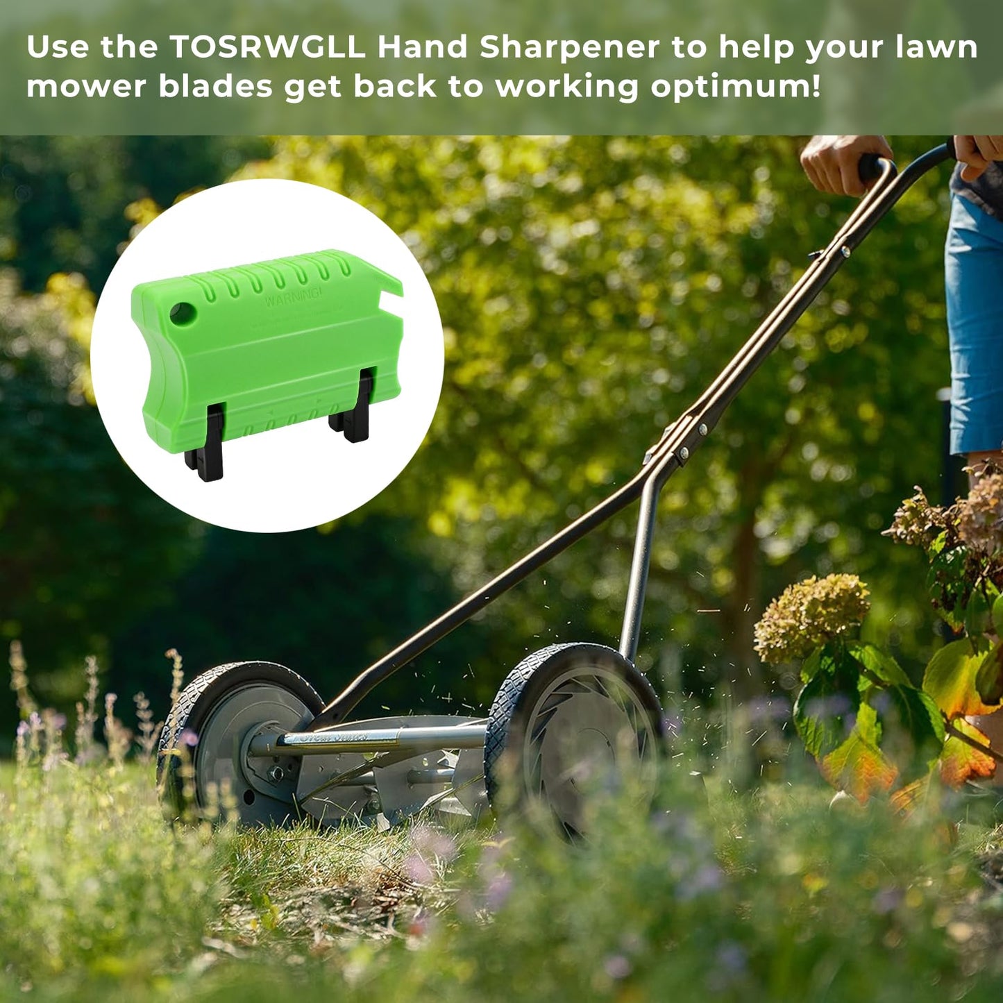 TOSRWGLL SK-2 Reel Mower Sharpener Compatible with Earthwise Reel Mowers, Lawn Mower Blade Manual Sharpener for Most Push Reel Mowers