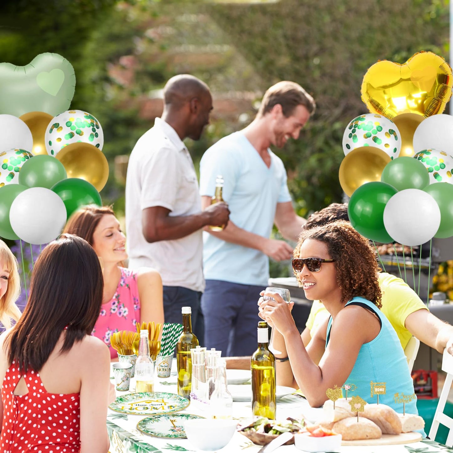 241 Pieces Housewarming Party Decorations - Including House Party Plates, Napkins, Cups, Balloons, Birthday Banner, Cake Topper and Tablecloth for Welcome Home New Home Decoration Supplies
